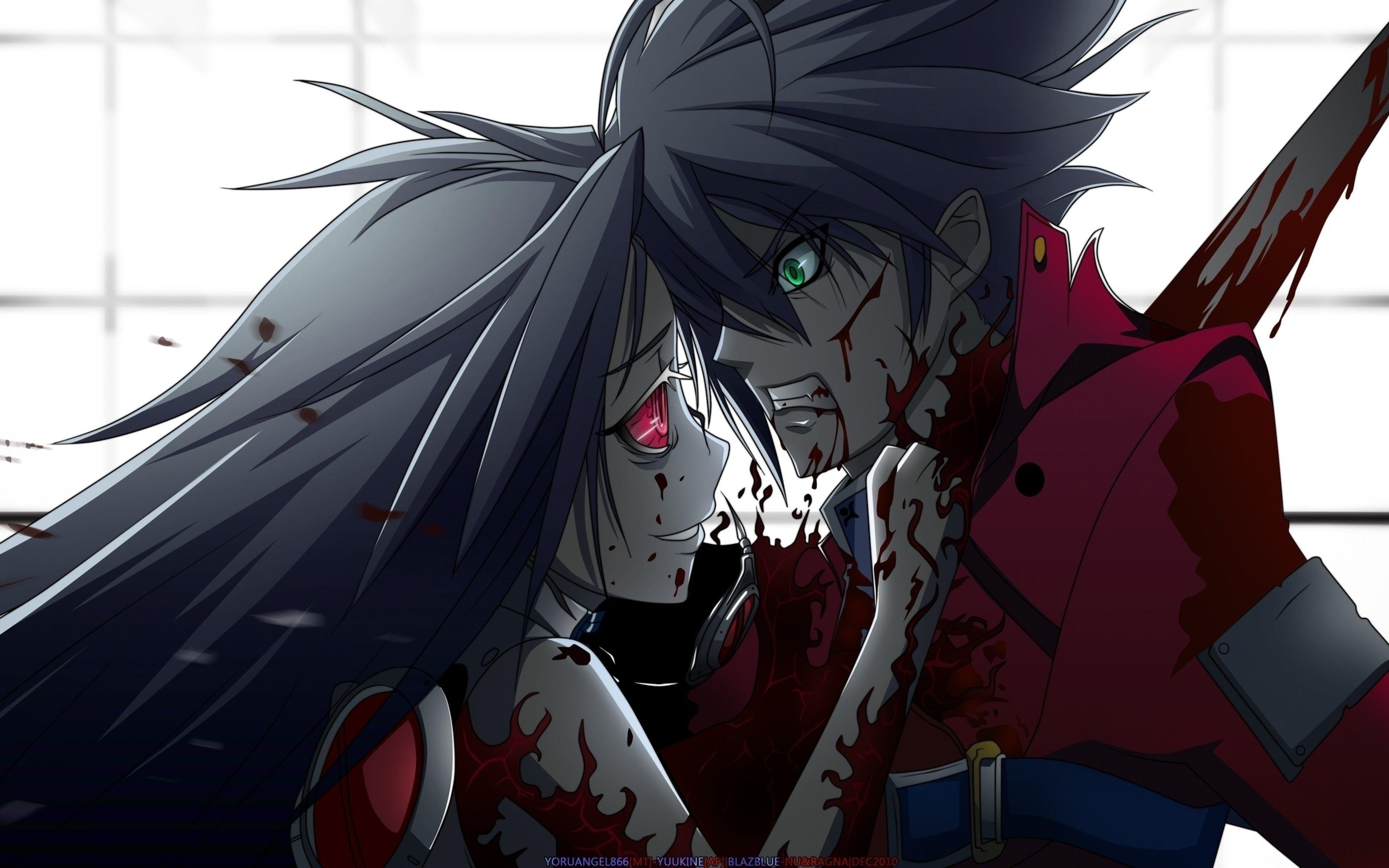 3840x2400 Anime Blood Murder Boy Girl Wallpaper and Free
