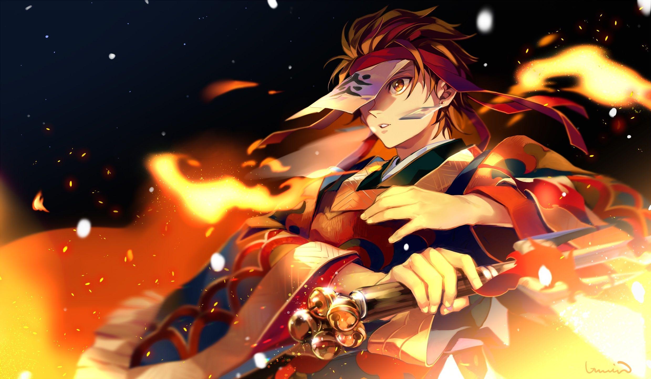 2479x1445 Dance of the Fire God [Hinokami Kagura] Wallpaper, HD Anime