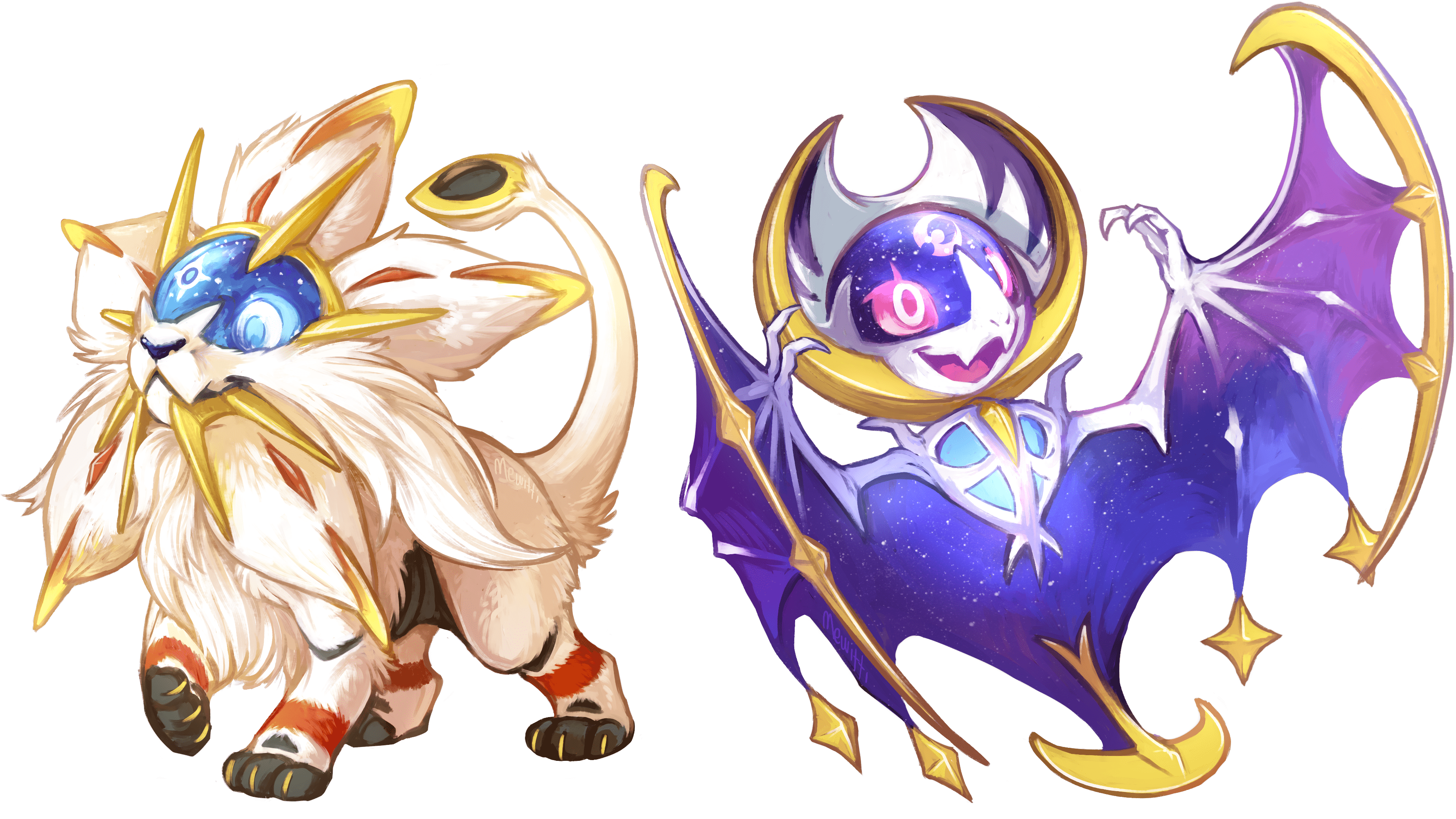 3558x2001 Pokémon Sun And Moon Lunala Y Solgaleo, HD