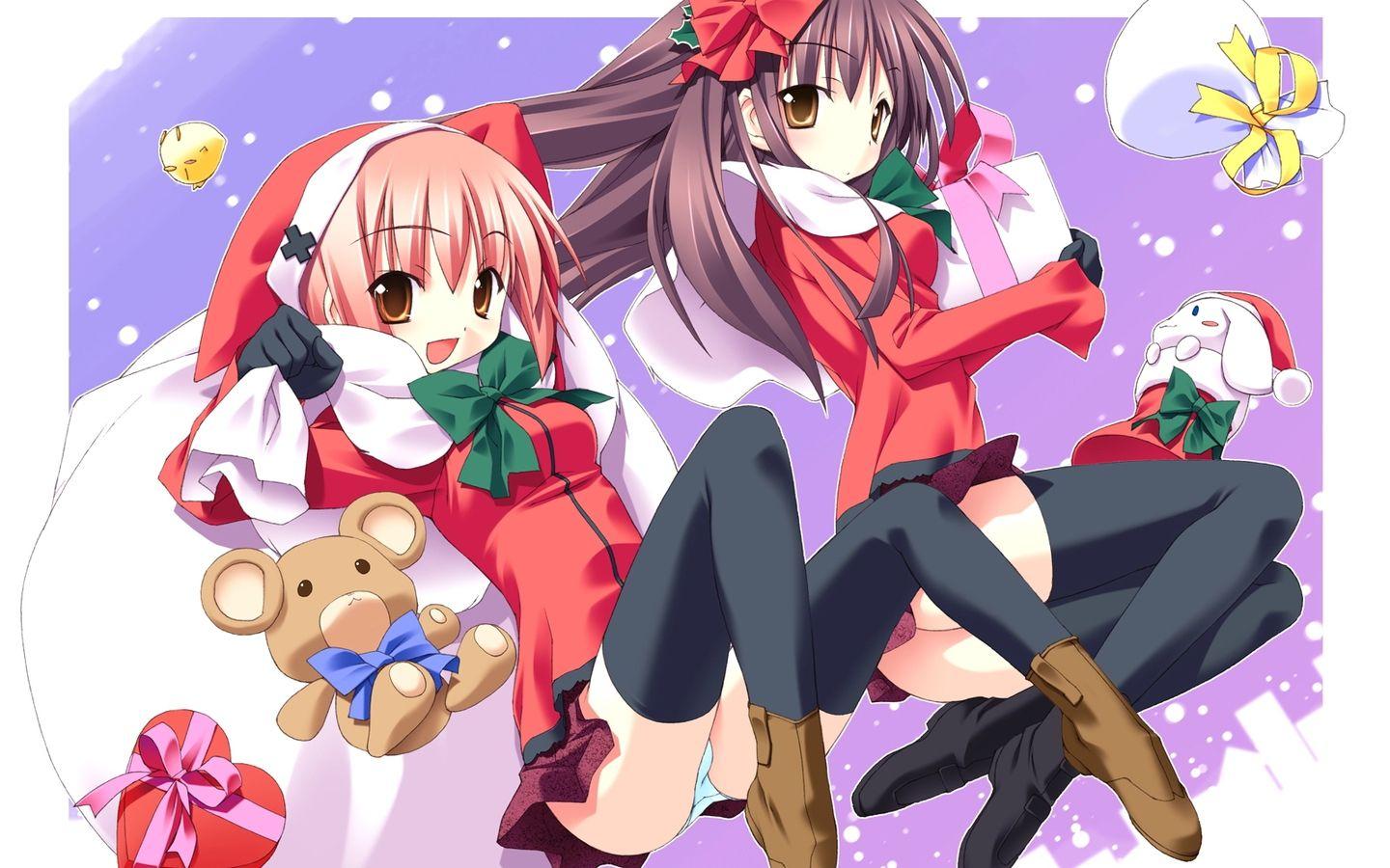 1440x900 Free Cute Anime Girls in Christmas Wallpaper wallpaper