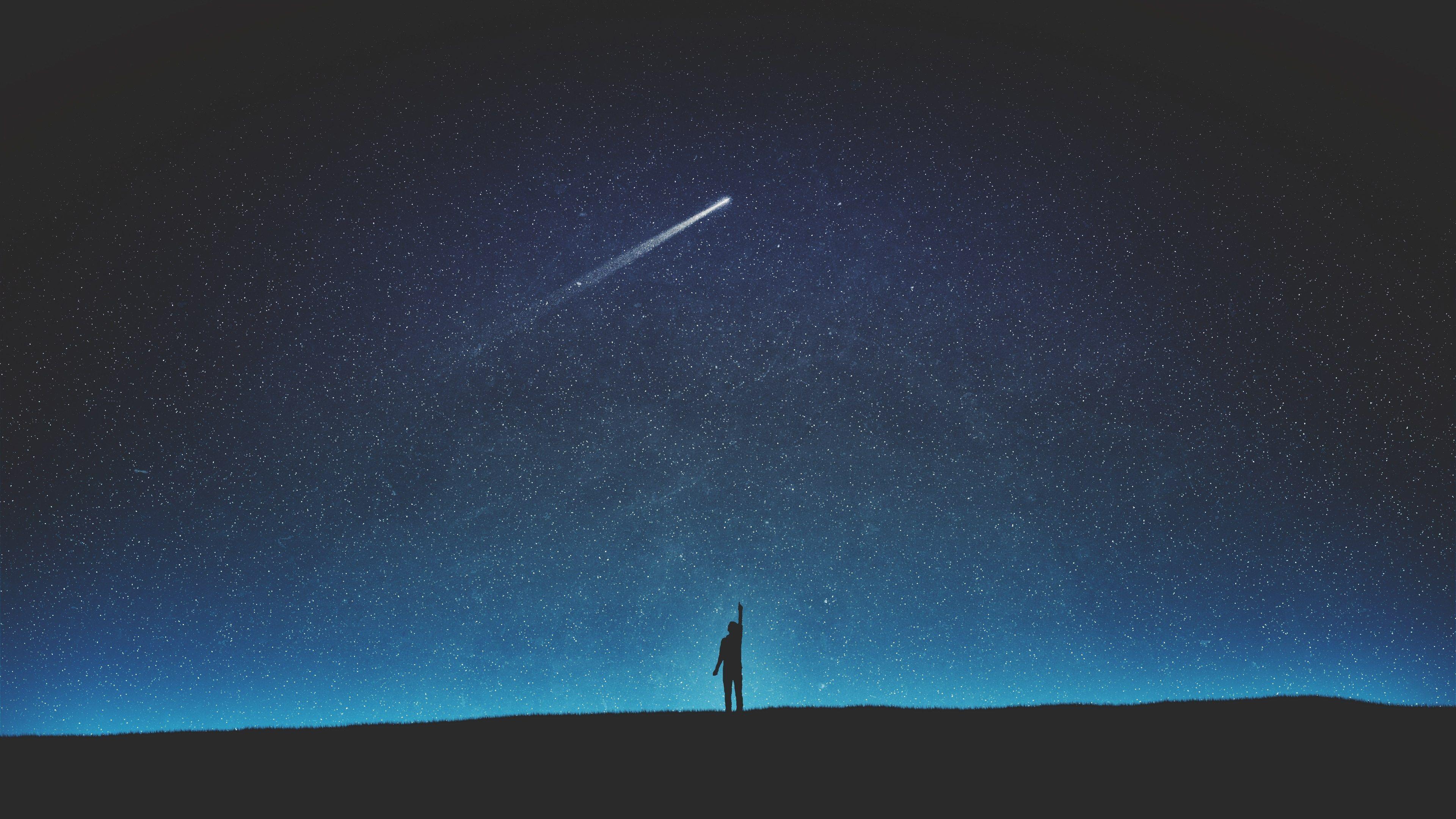 3840x2160 Shooting Star Silhouette 4k Wallpaper HD Wallpaper, HD