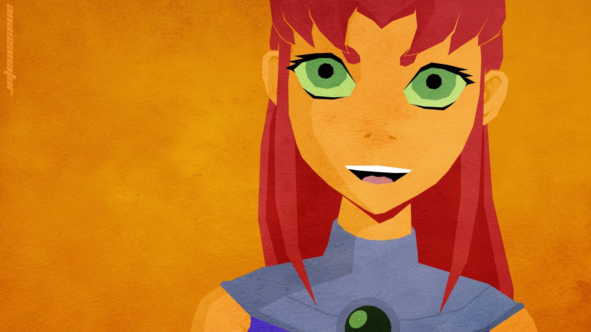 1920x1080 Red haired cartoon character, Teen Titans, Starfire, Koriand