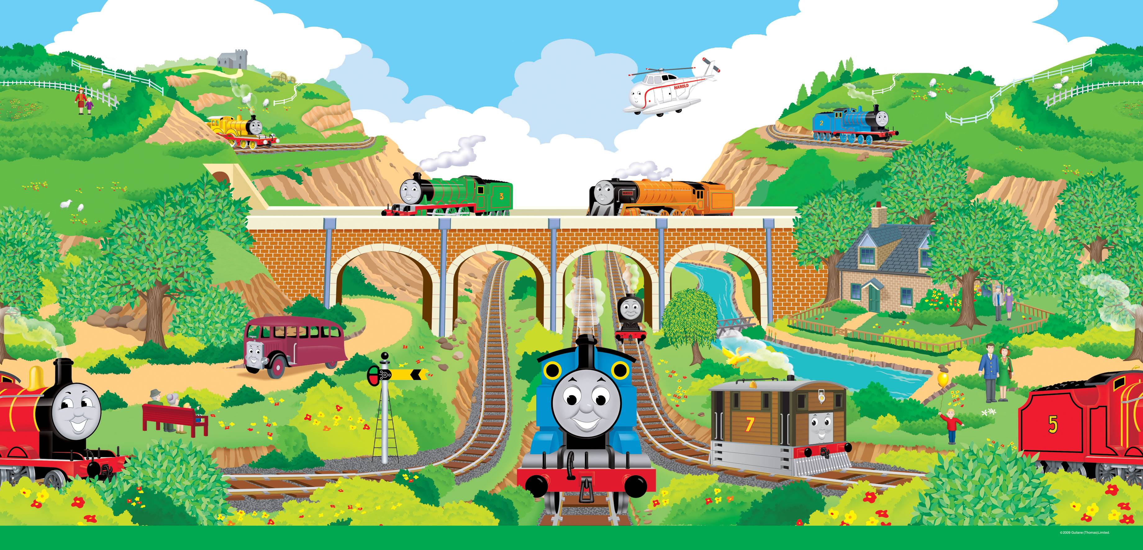 3681x1772 Thomas The Tank Wallpaper And Friends Art Free
