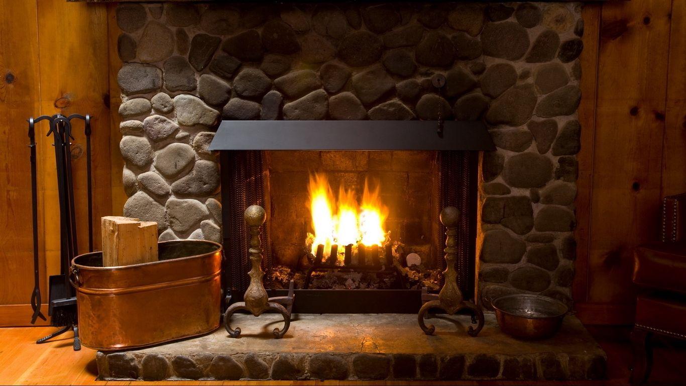 Cozy Fireplace Zoom Background