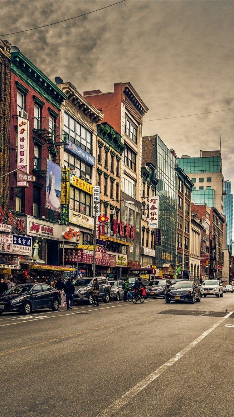 750x1334 Hong Kong, city, street, cars, shops, buildings 750x1334