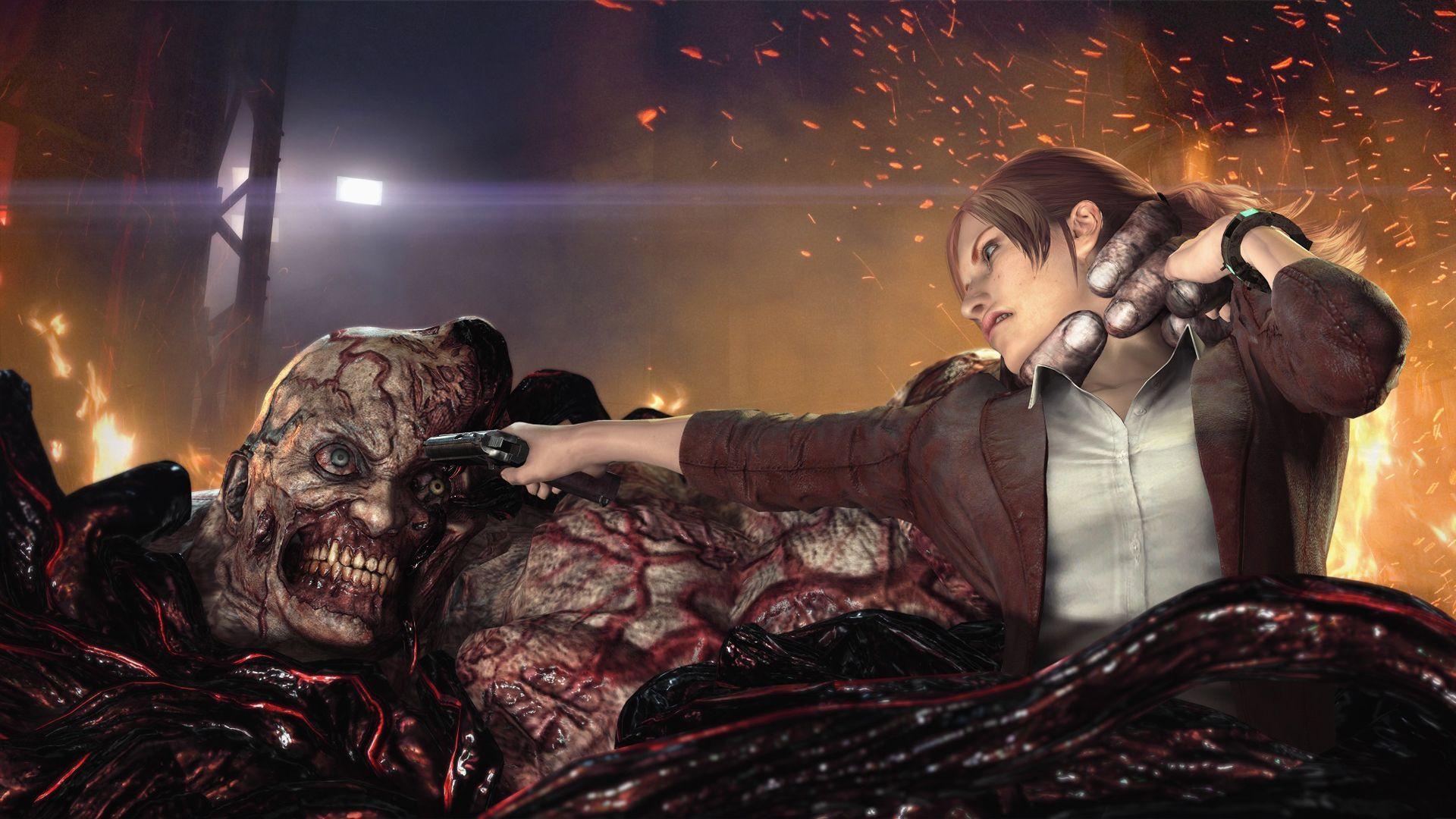 1920x1080 Claire kontra Nemesis. Wallpaper from Resident Evil