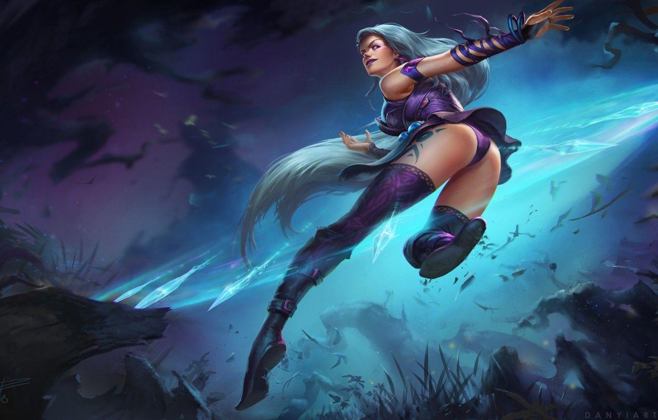1332x850 Wallpaper Girl, Fantasy, Assassin, League of Legends, Illustration