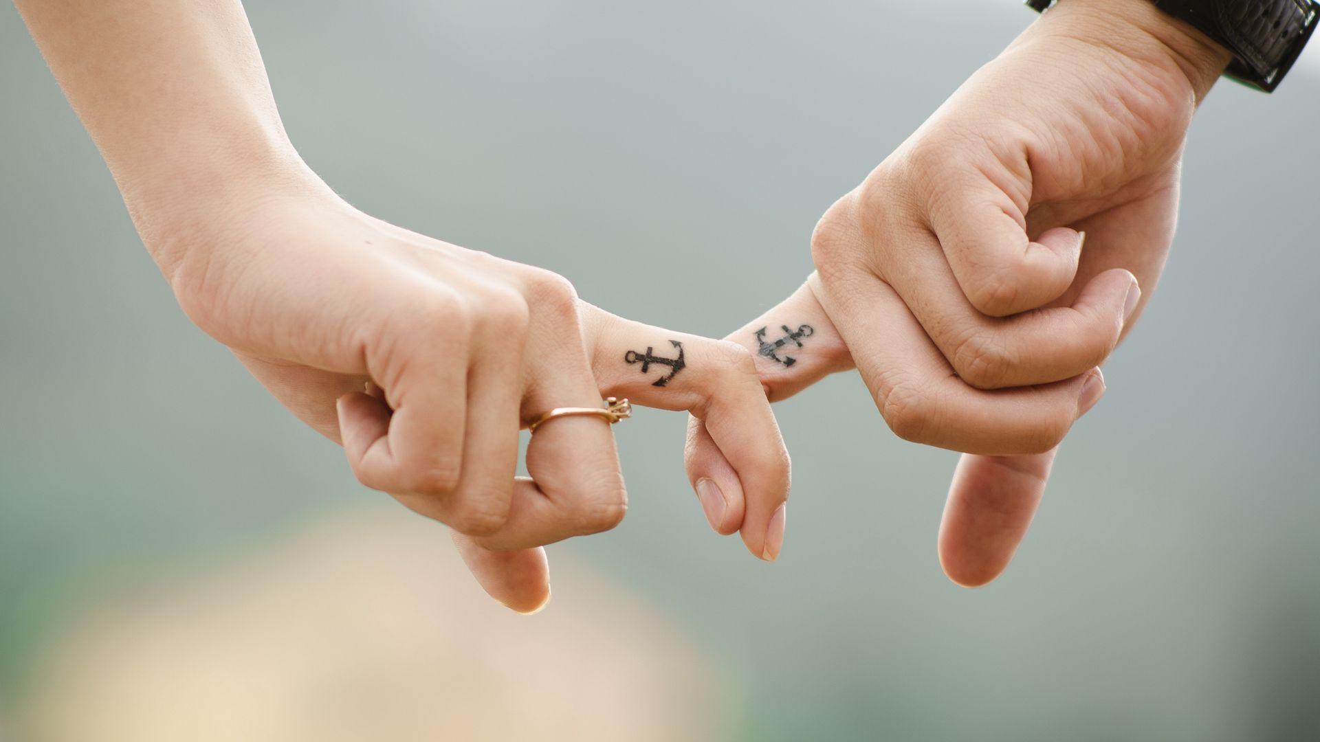 1920x1080 Download wallpaper 1920x1080 love, hands, romance, tattoos