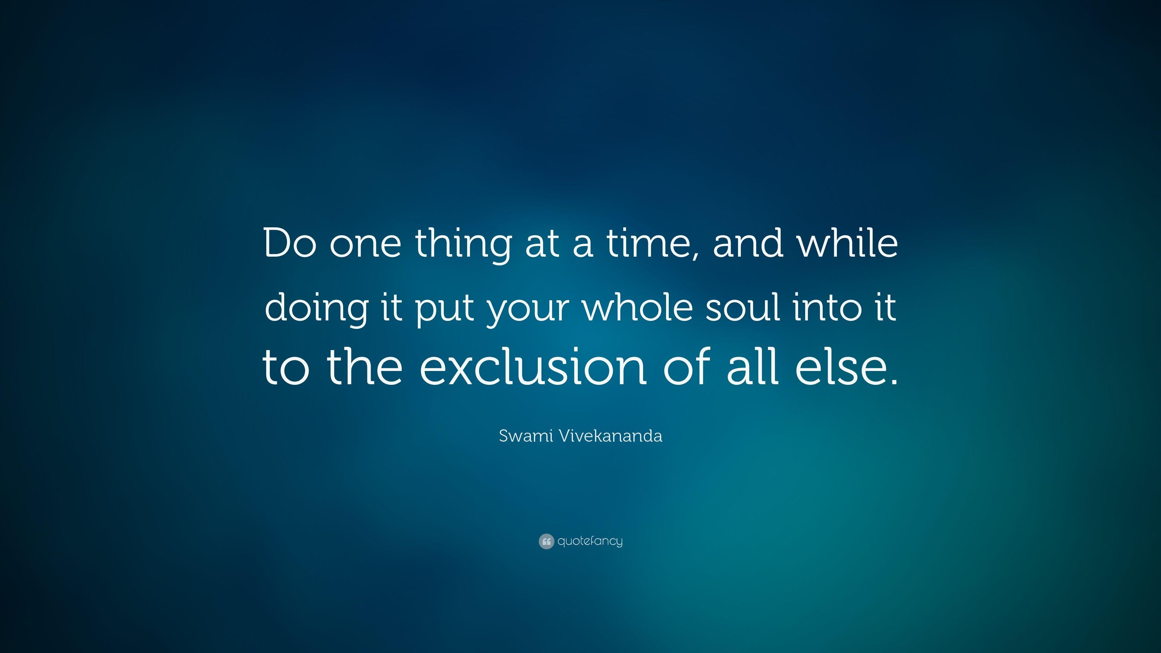 3840x2160 Swami Vivekananda Quote: “Do one thing at a time, and while