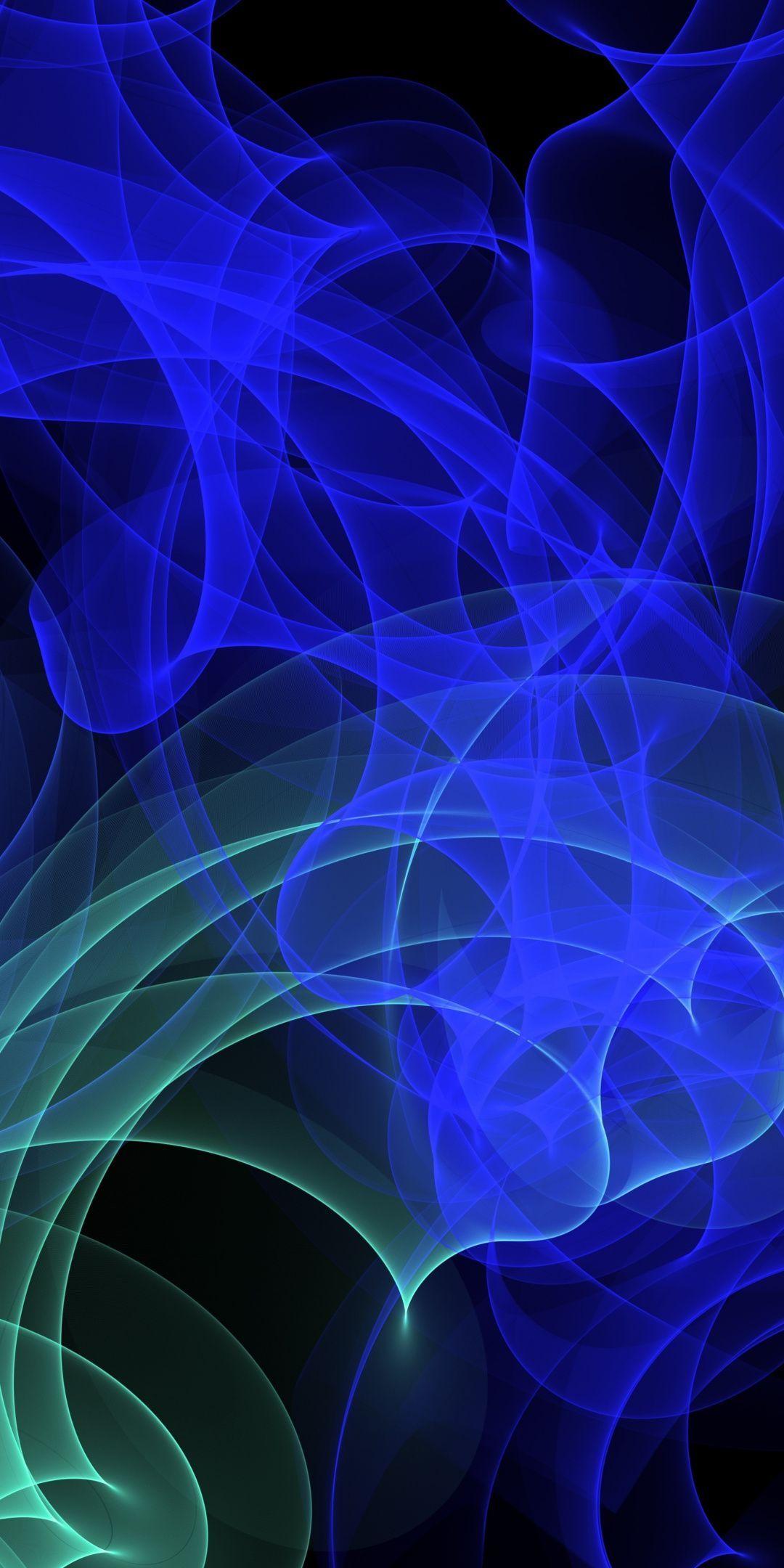 1080x2160 Abstract, shroud, clots, waves, blue, 1080x2160 wallpaper