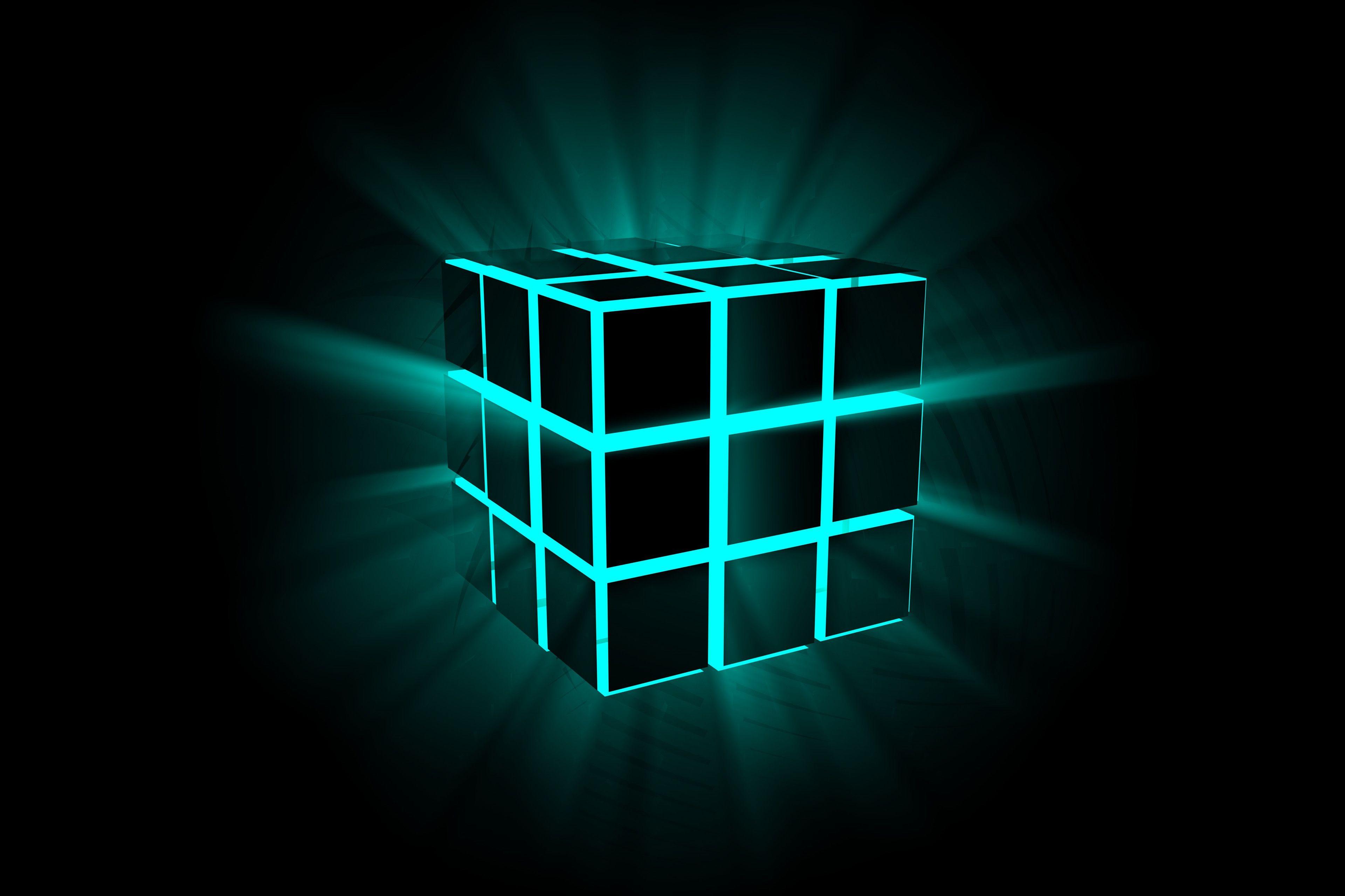 3840x2560 Awesome Cube Rubiks 3D. Teal wallpaper, Cube, Neon nail