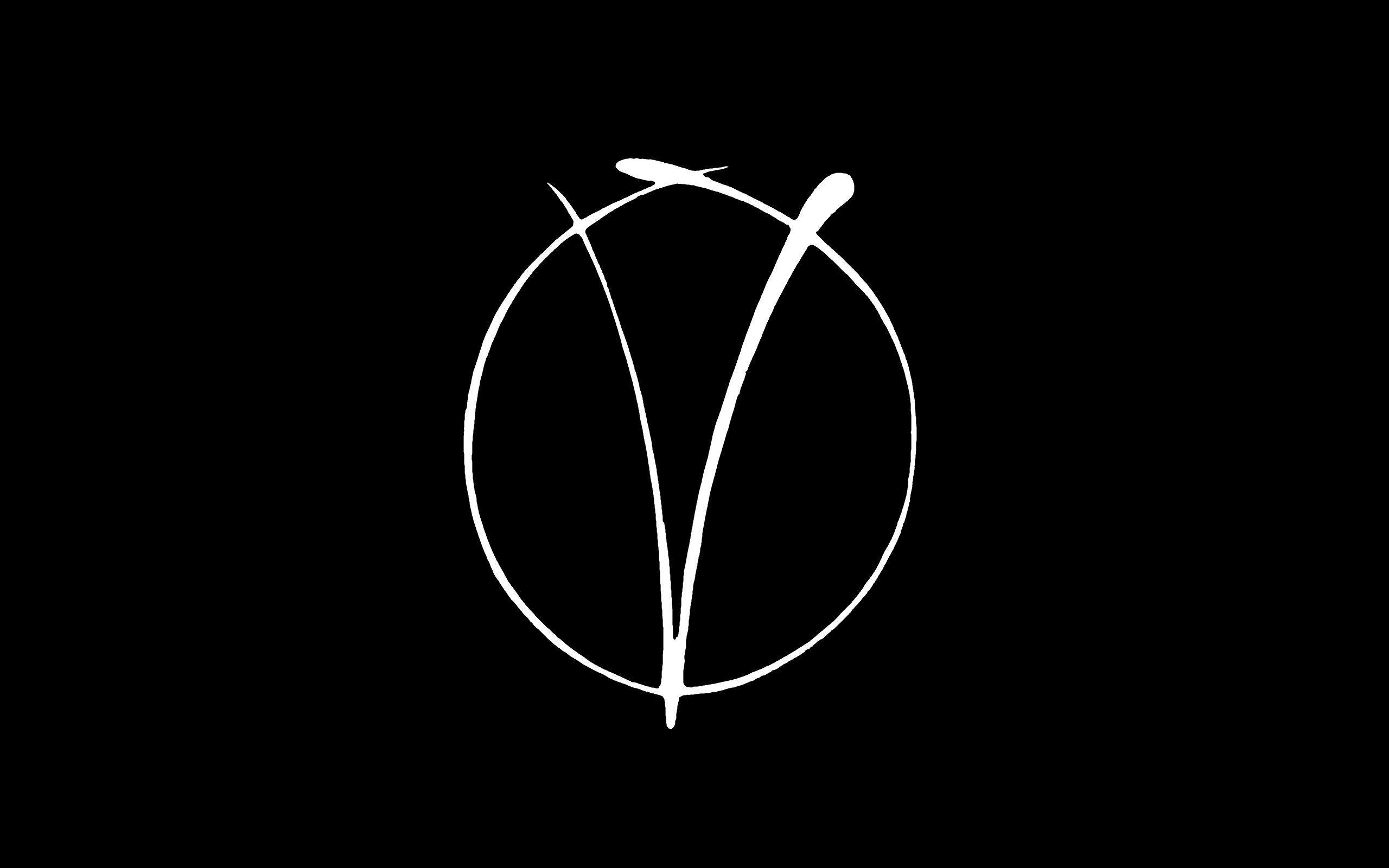 2560x1600 V For Vendetta, Minimalism, Black, White, Logo, Movies