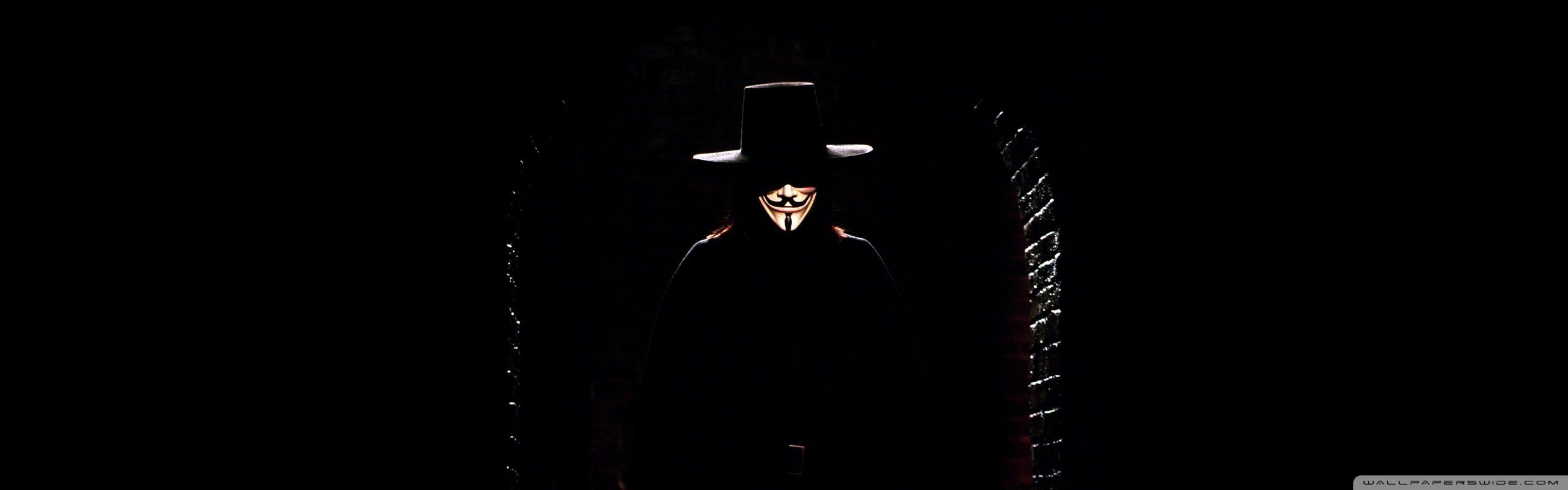 2560x800 V For Vendetta Man Ultra HD Desktop Background Wallpaper