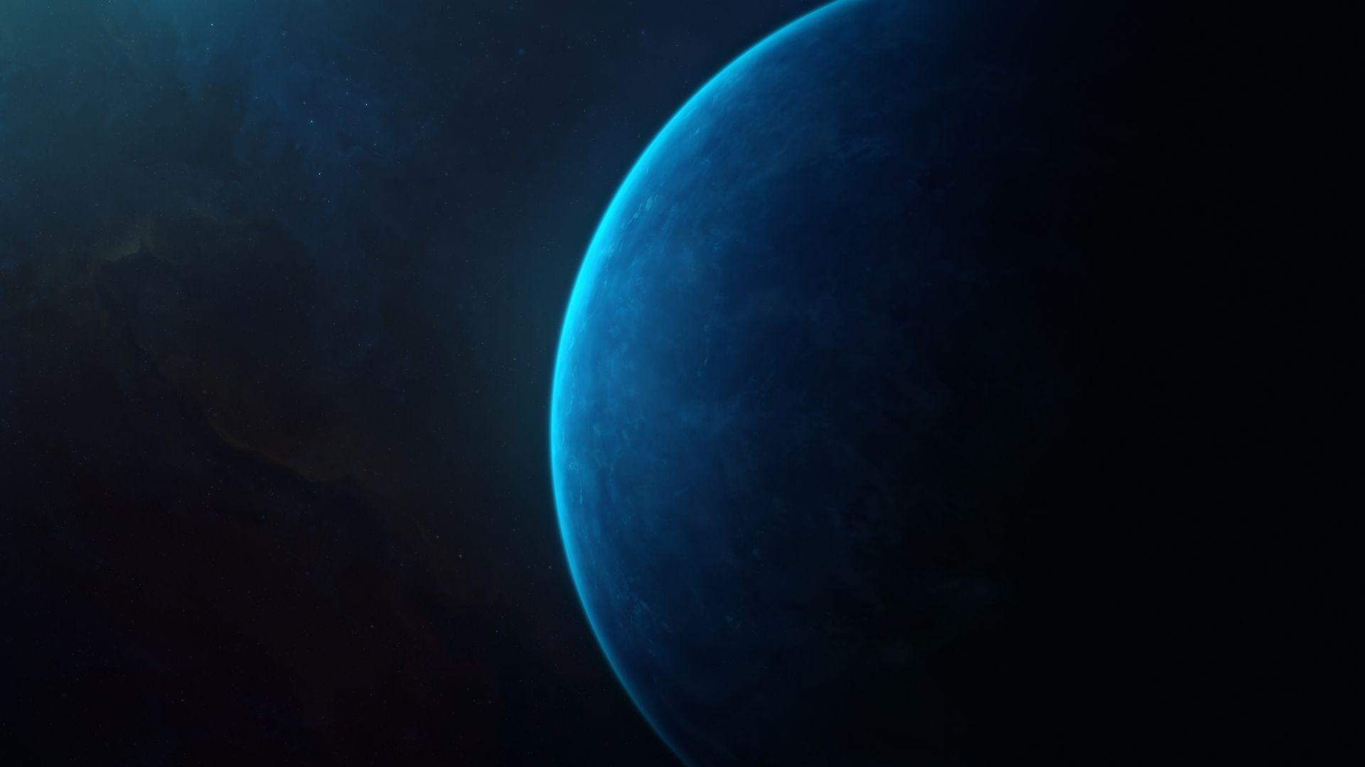 1920x1080 Blue Dark Moon 1080P Laptop Full HD Wallpaper, HD