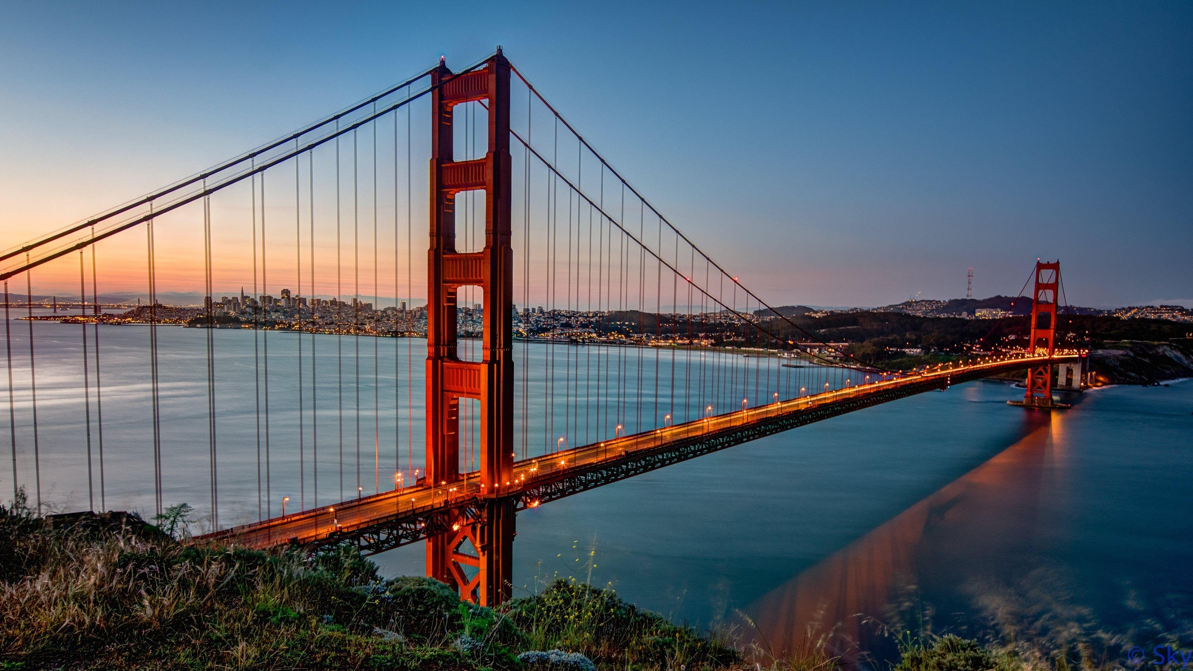 3840x2160 Ultra HD 4K golden gate bridges bridge seascape graceful HD