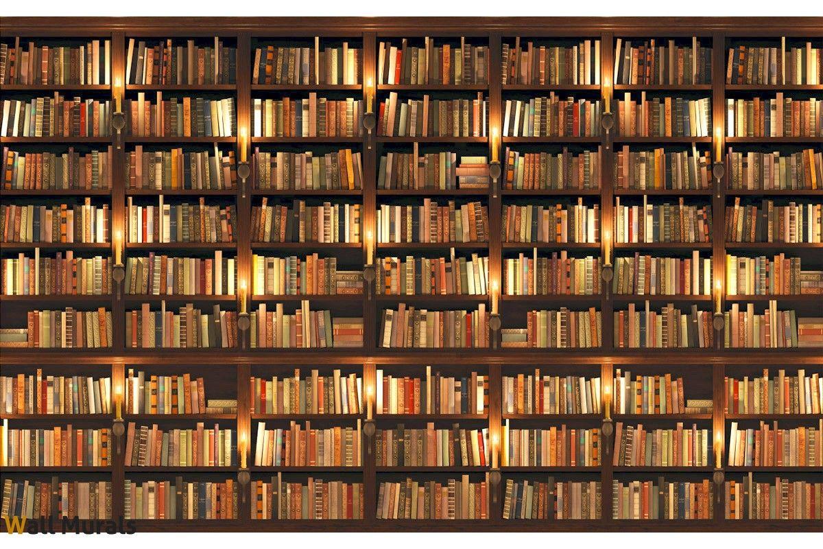 1200x800 Wallpaper mural library with old books perfect reality