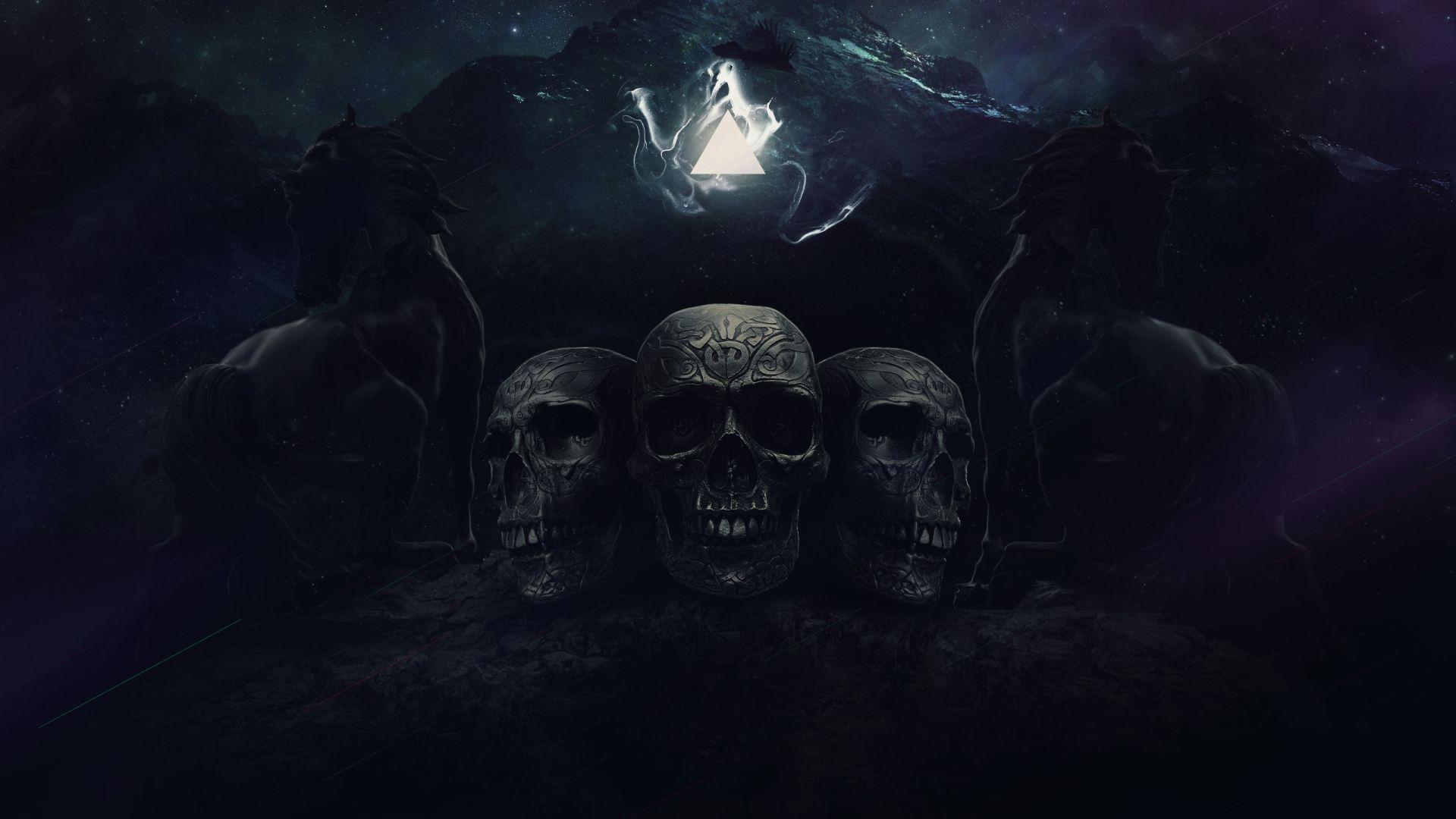 1920x1080 Scary Skulls 1080P Laptop Full HD Wallpaper, HD