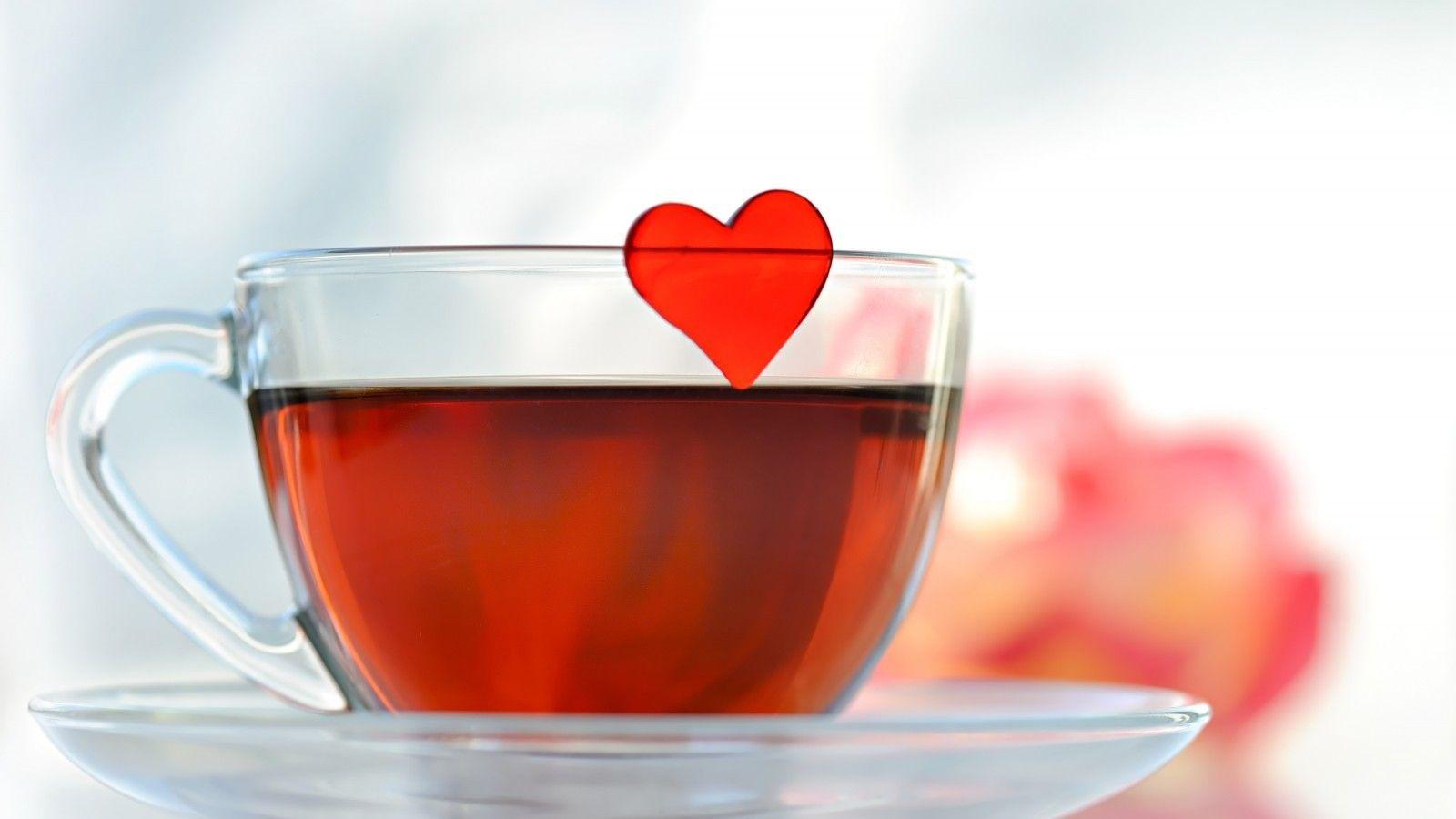 1600x900 Download 1600x900 Tea, Cup, Heart, Drinks Wallpaper