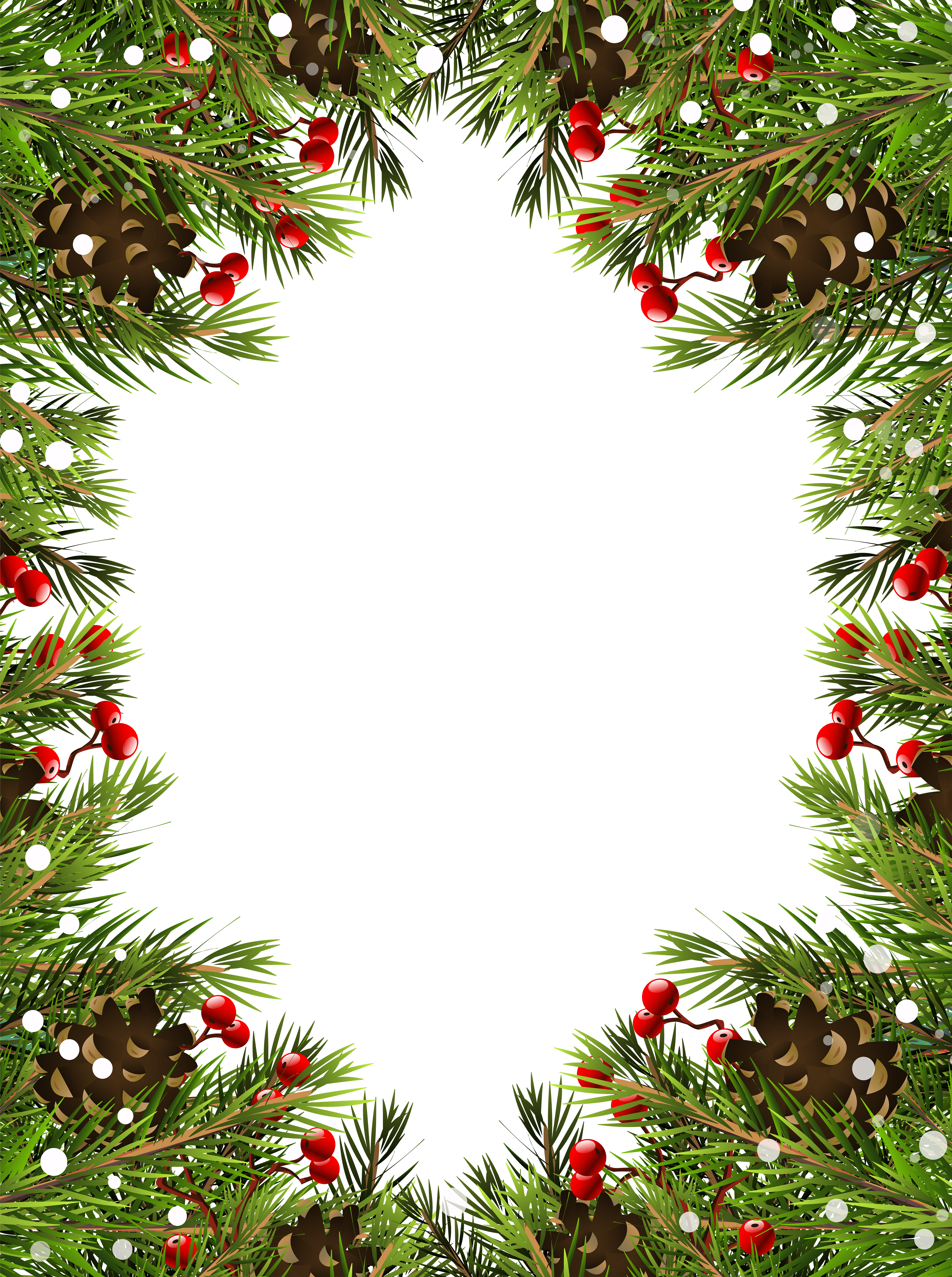 4473x6000 Christmas Border Frame Transparent PNG Image
