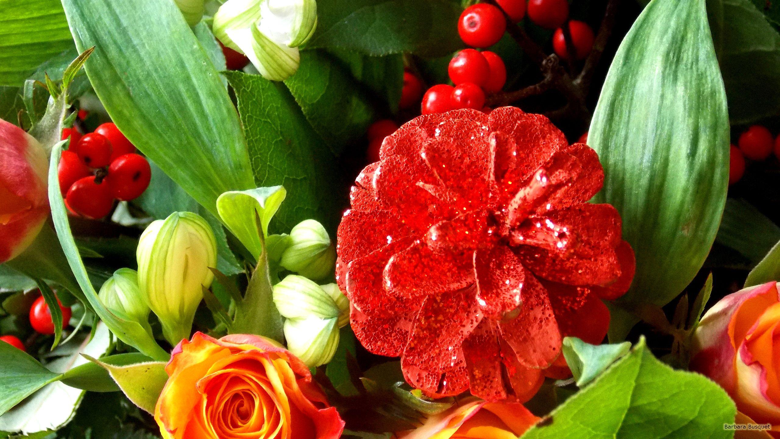 2560x1440 Christmas flower bouquet. Barbaras HD Wallpaper