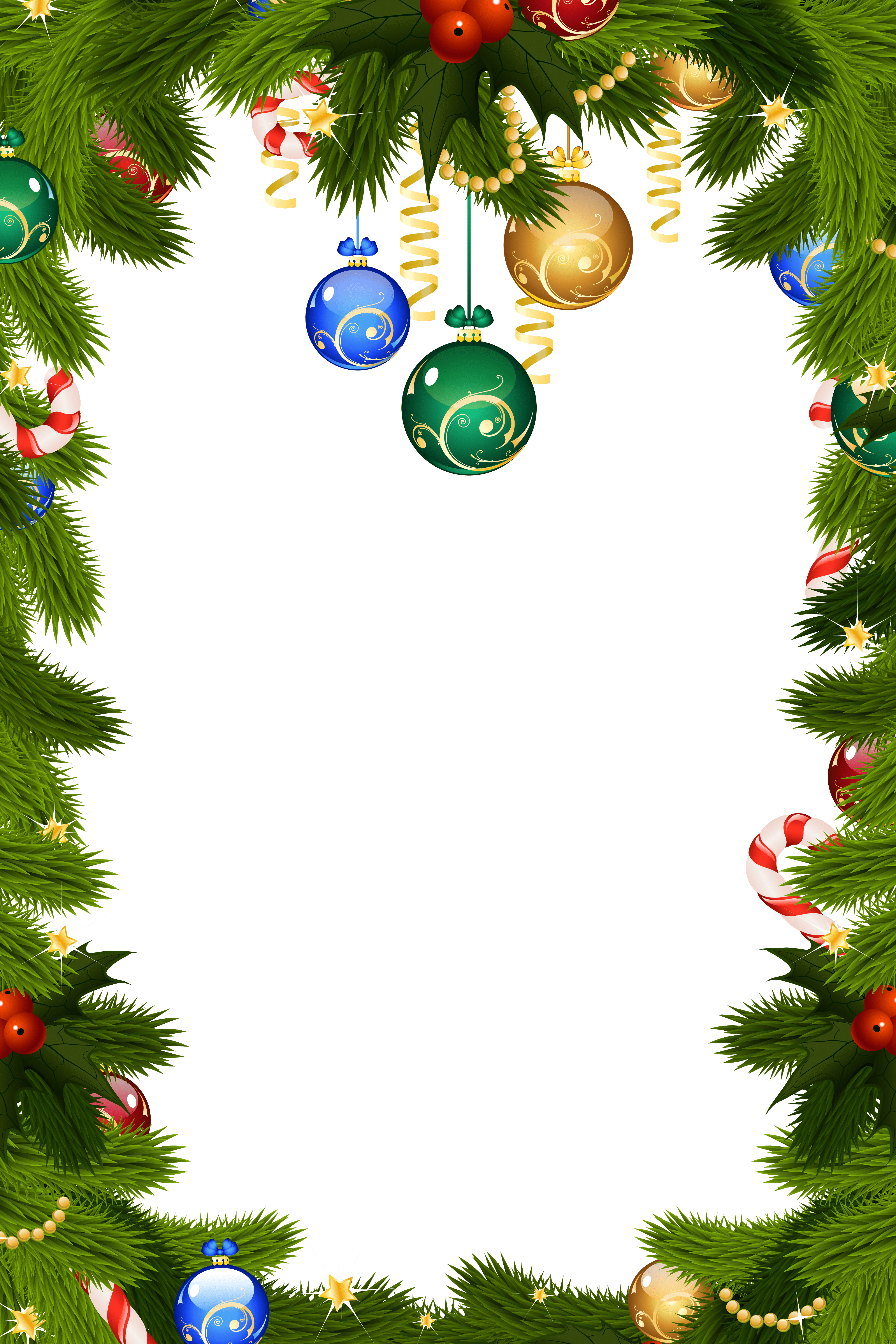 4094x6141 Transparent Christmas PNG Frame Border