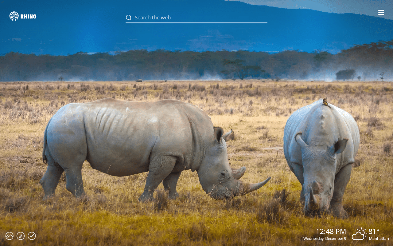 1280x800 Rhino HD Wallpaper New Tab Theme