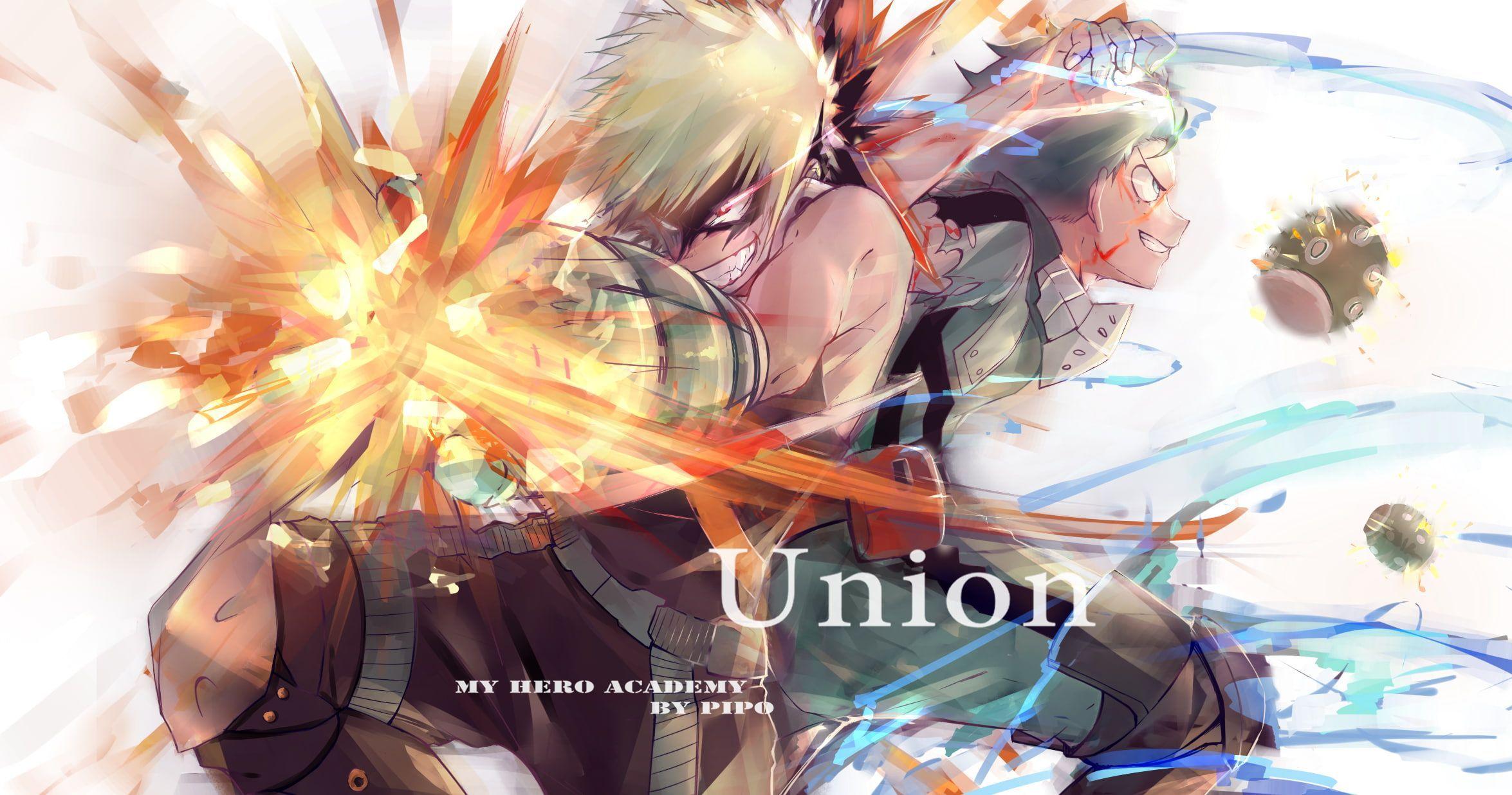 2350x1236 Anime My Hero Academia Izuku Midoriya Katsuki Bakugou P