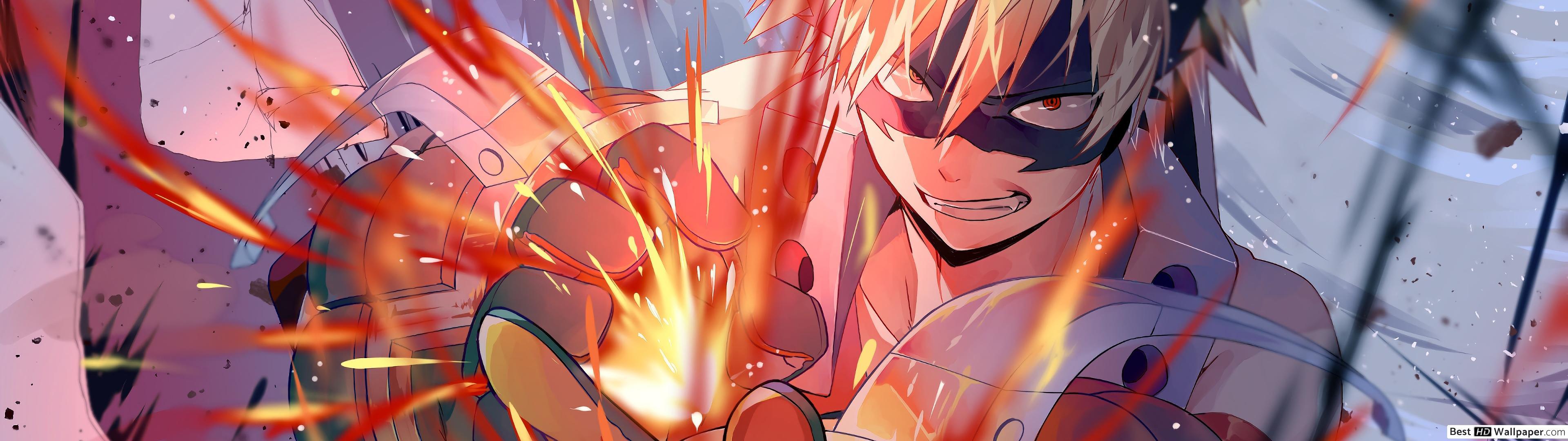 3840x1080 Katsuki Bakugou HD wallpaper download