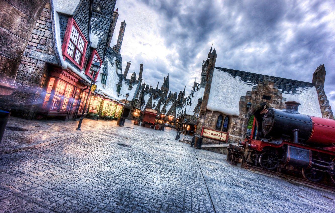 1332x850 Wallpaper winter, snow, street, home, town, universal studios florida, Wizarding world of harry potter image for desktop, section город