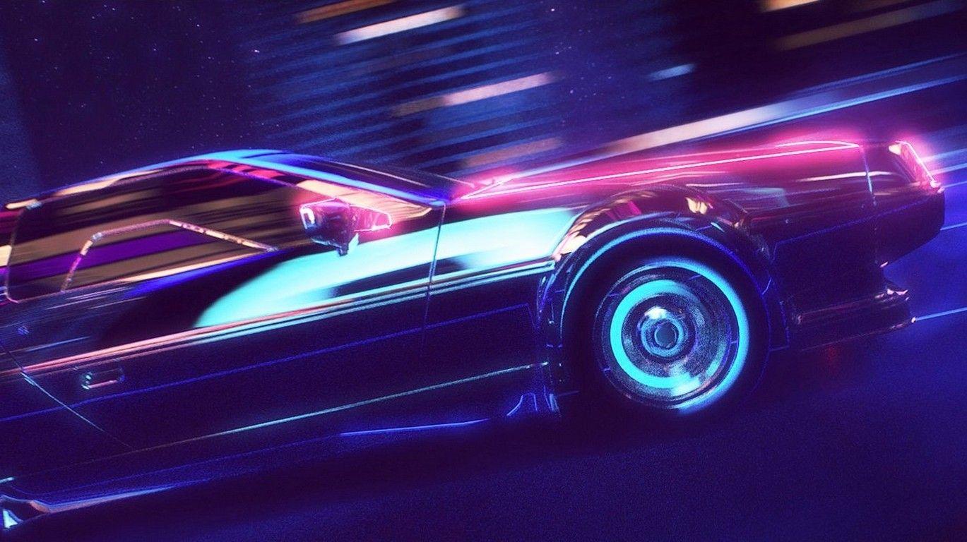 1369x768 s, #synthwave, #car, #neon, #retro games, #New Retro
