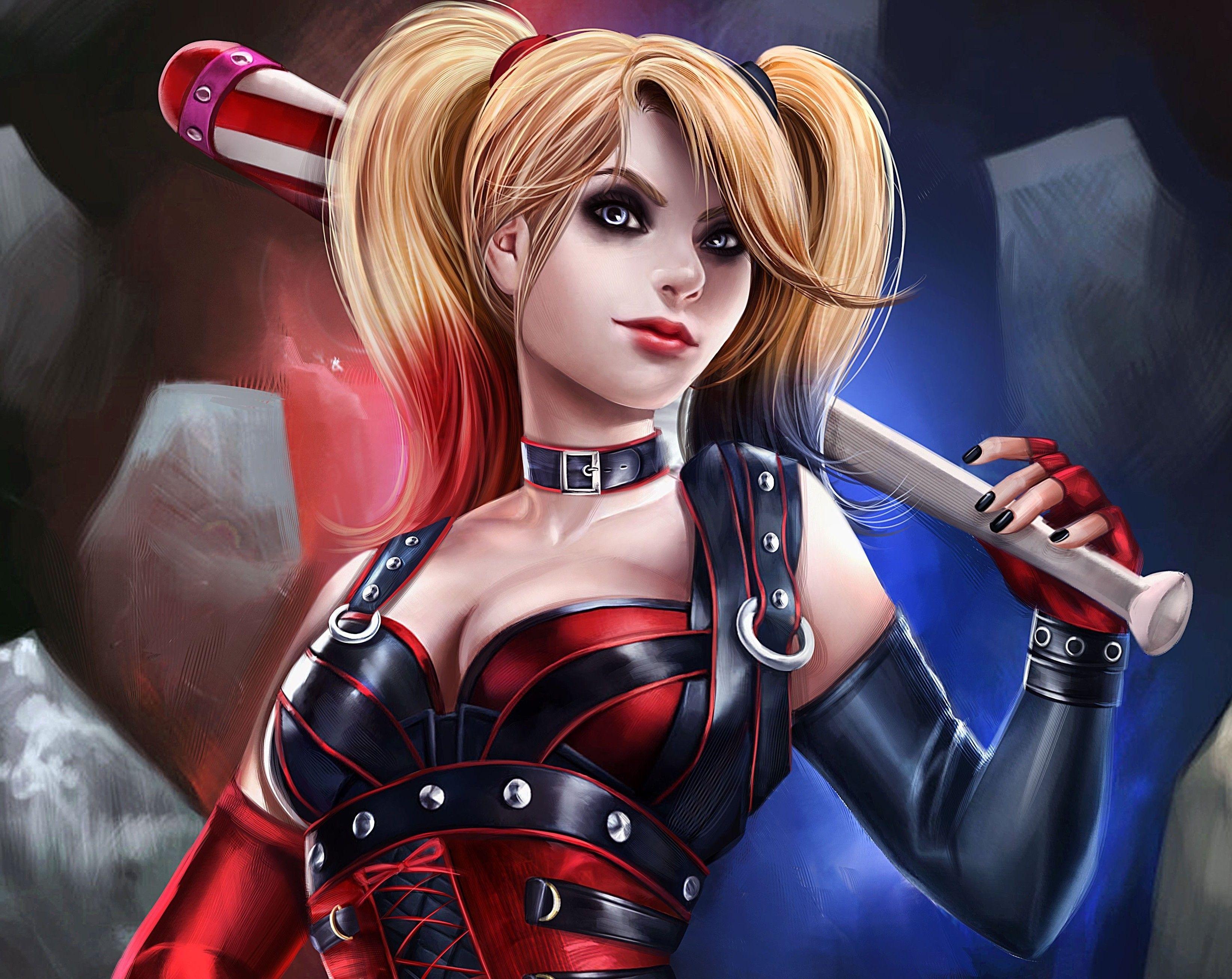 3291x2616 Harley Quinn, Batman, Joker, DC Comics, Digital Art Wallpaper HD