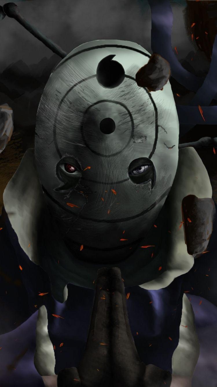 750x1334 Download 750x1334 wallpaper naruto, obito uchiha, art