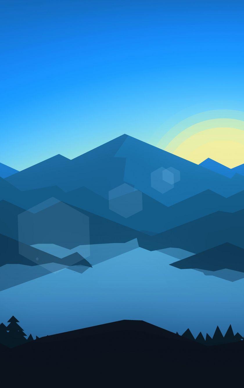 840x1336 Download 840x1336 wallpaper forest, mountains, sunset, cool