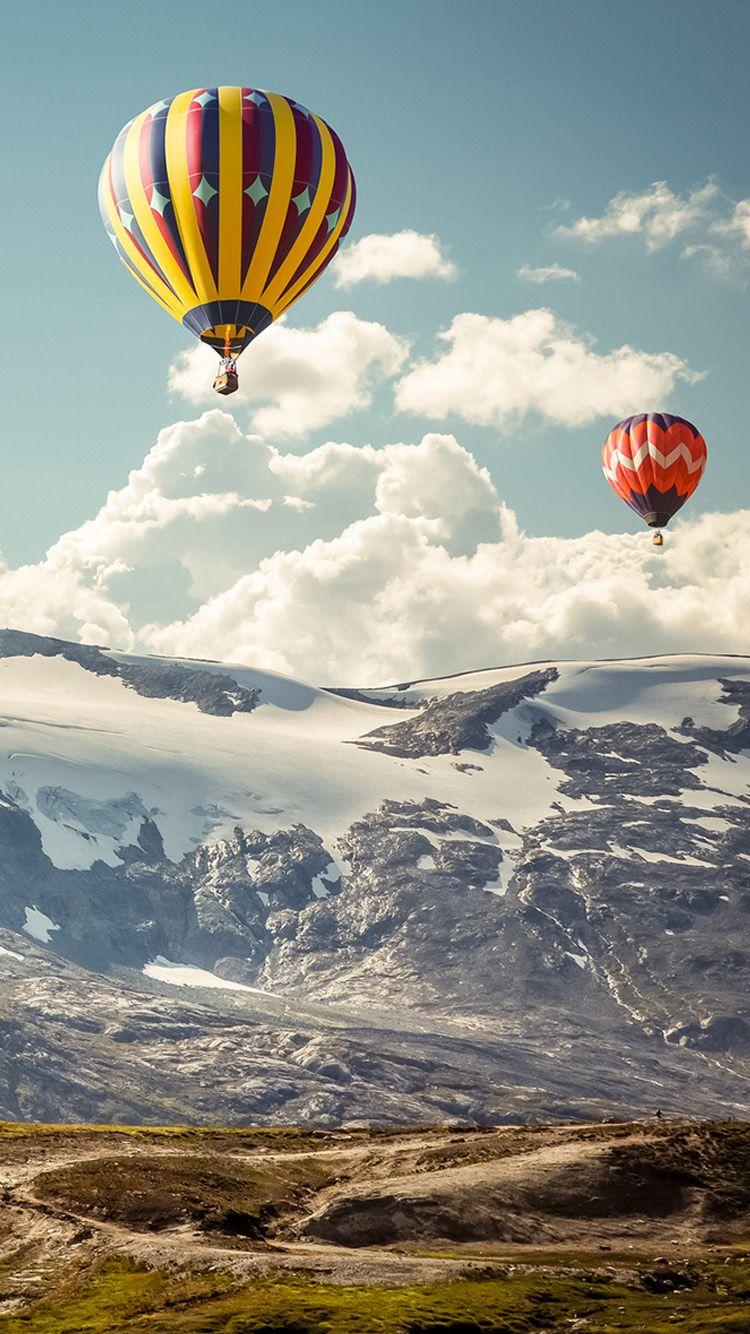 750x1334 Free download Hot air balloon sky and mountains iPhone 6
