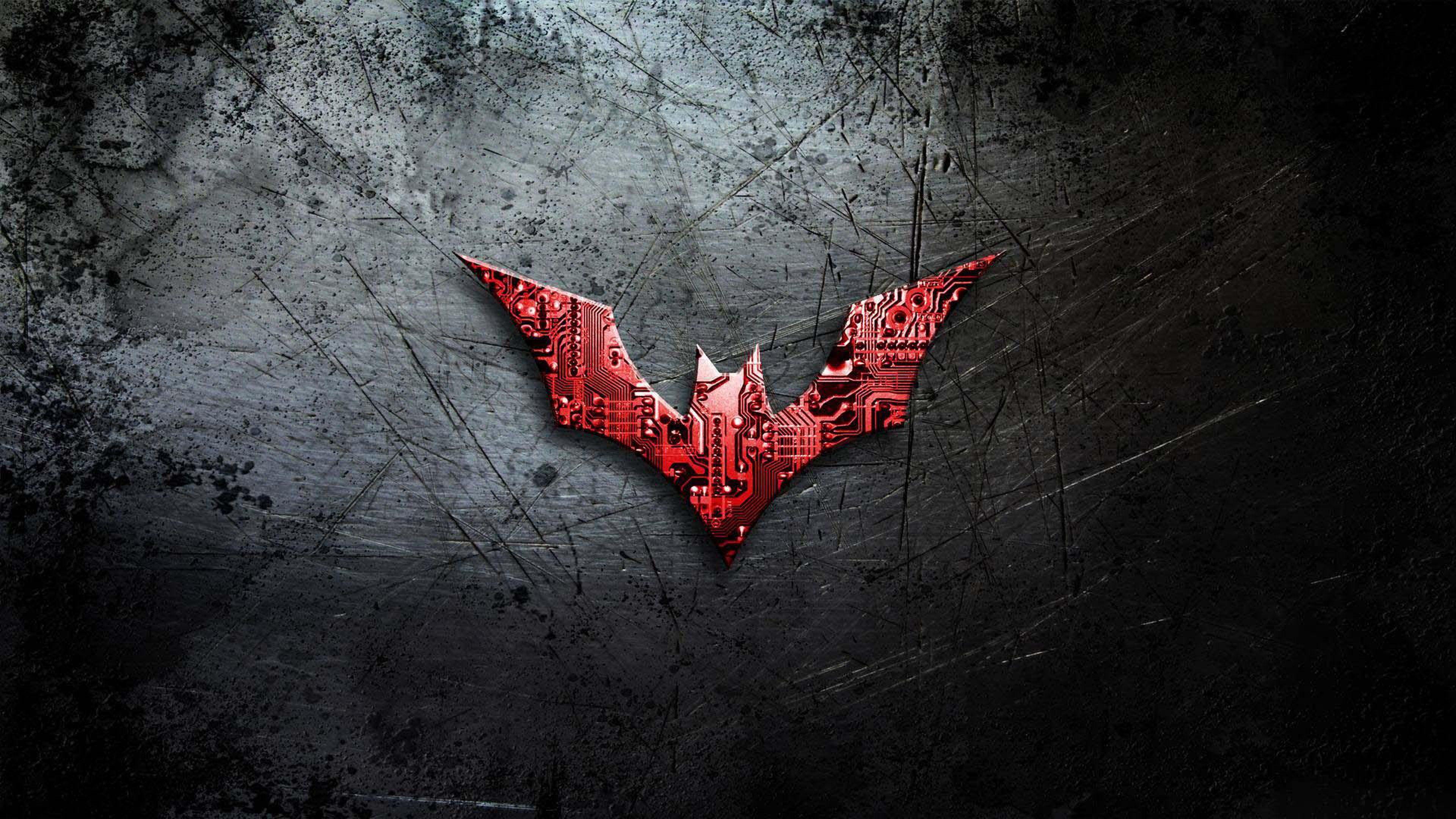 3840x2160 4K UHD 16:9 Batman Red in Darkness Symbol Wallpaper : Symbols