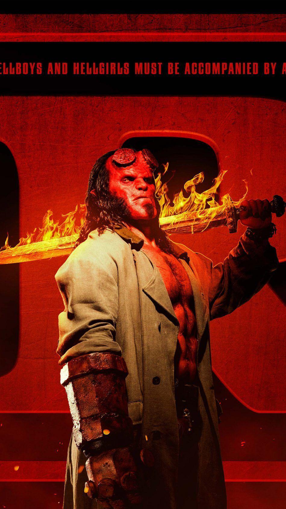 950x1689 David Harbour As Hellboy 2019. Movie Wallpaper. Mobile