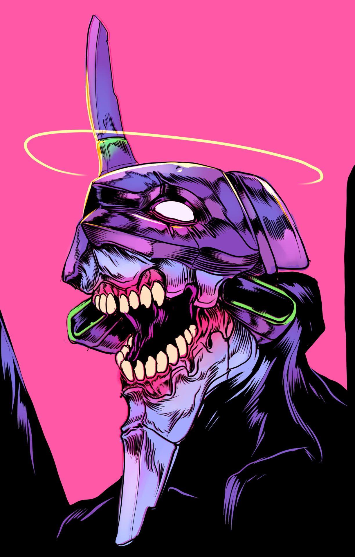 1223x1920 Monster illustration, EVA Unit Neon Genesis Evangelion HD wallpaper