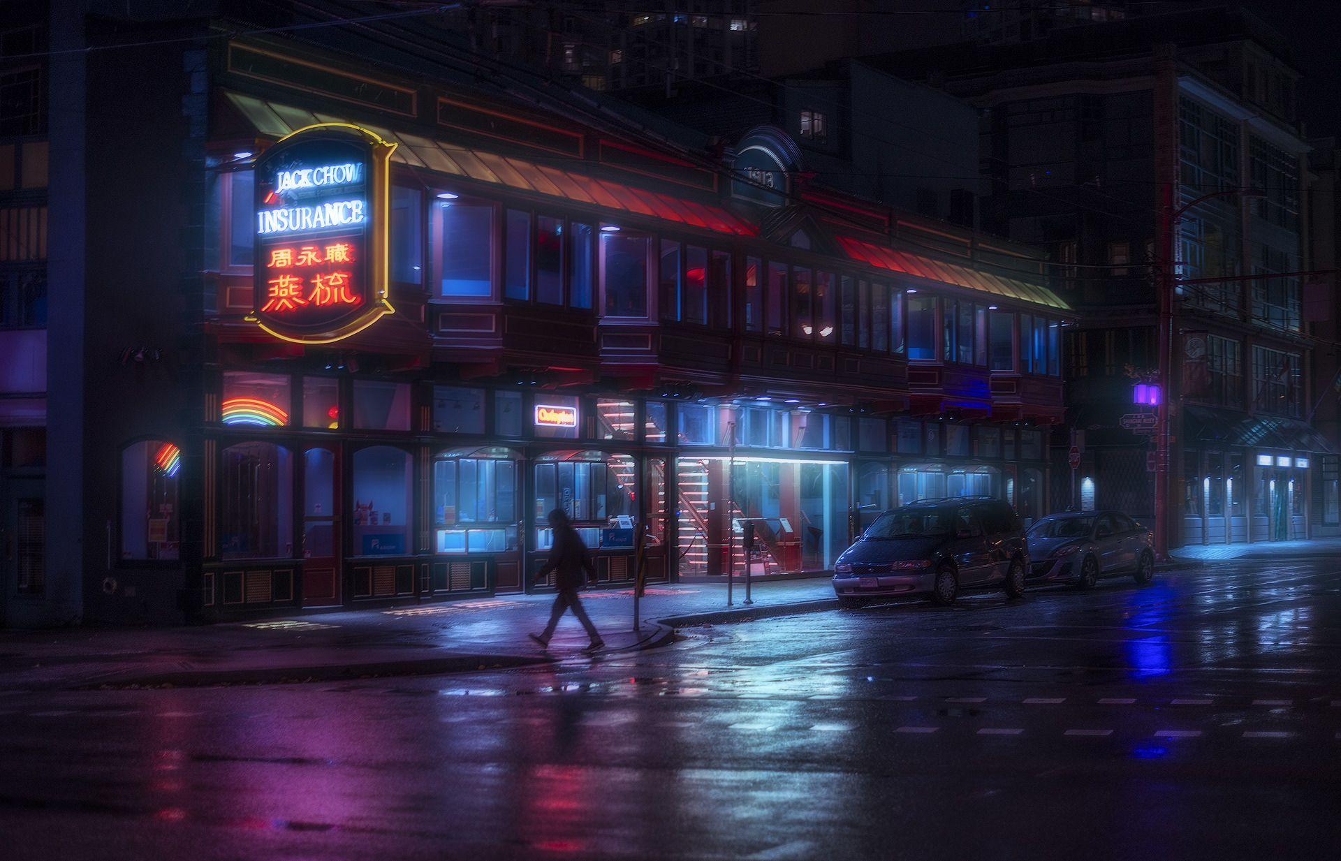 1920x1233 Midnight walks through rainy Chinatown [1920x1233]