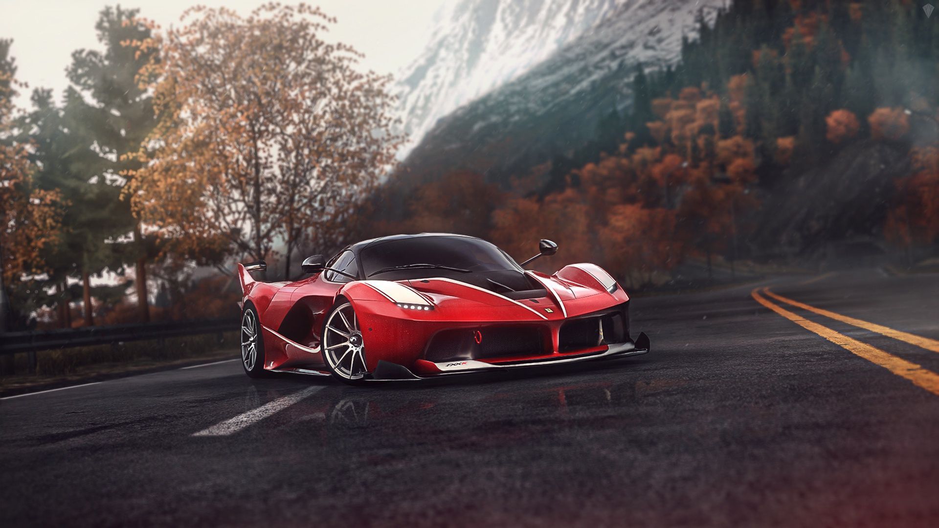 1920x1080 Wallpaper Red, Auto, Road, The game