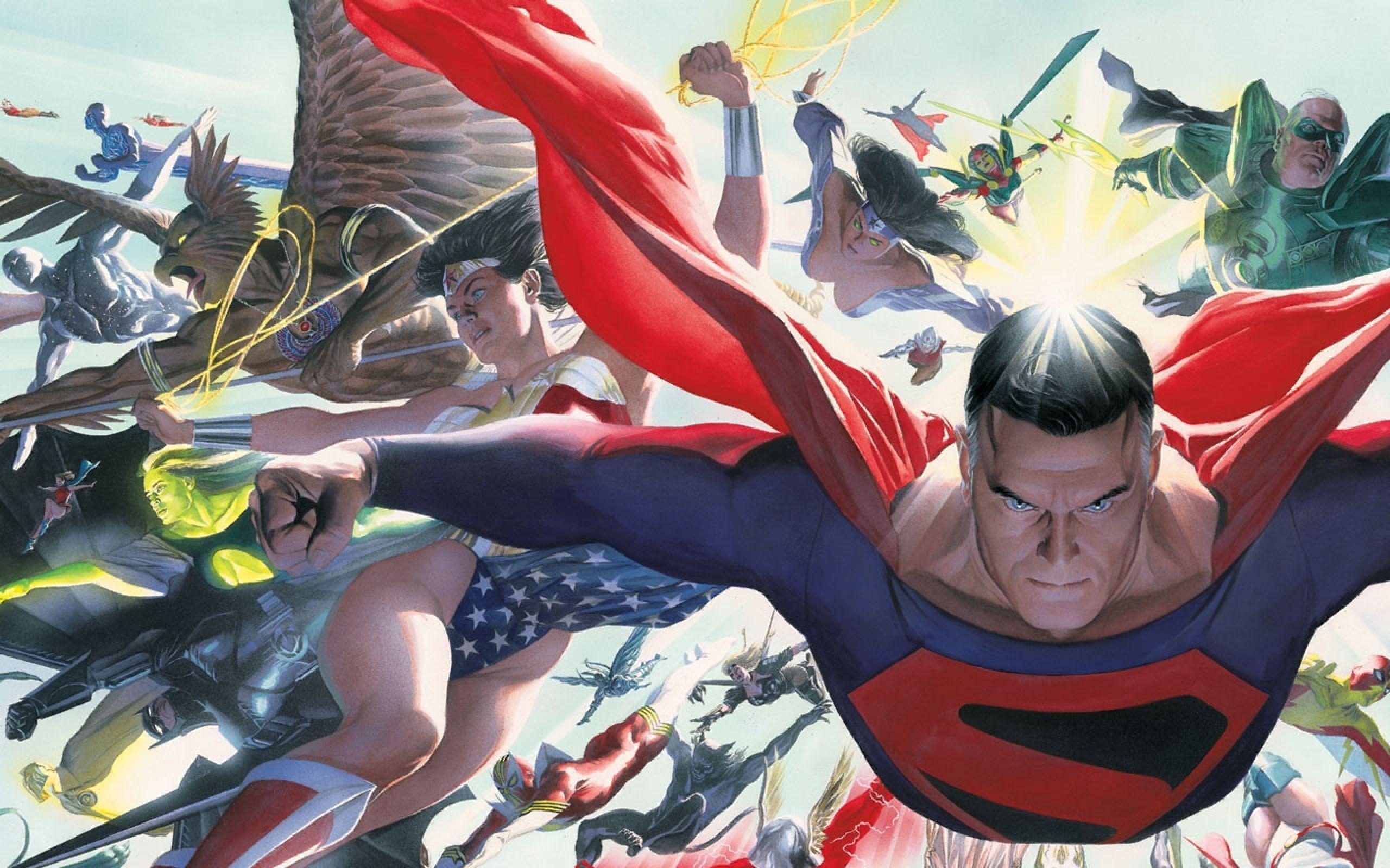 2560x1600 green lantern batman superman alex ross kingdom come wonder