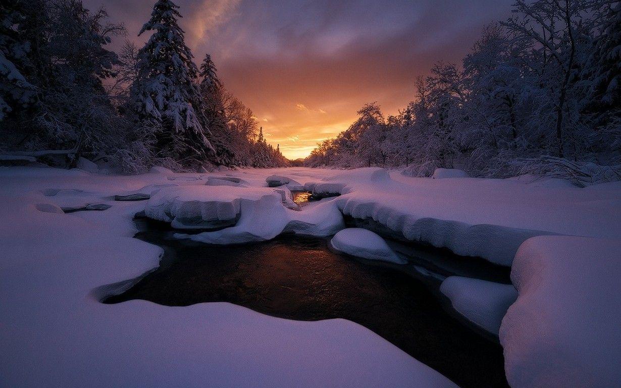 1230x768 #winter, #Maine, #snow, #trees, #cold, #nature, #forest, #frost, #sunset, #landscape, #clouds, #sky, wallpaper. Mocah.org HD Desktop Wallpaper