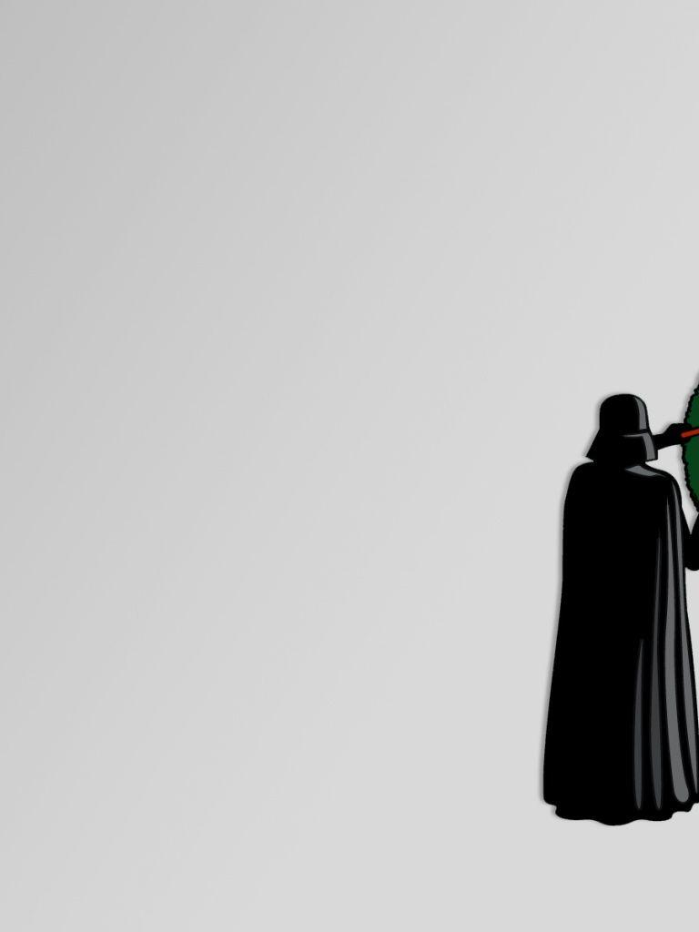 768x1024 Darth Vader Funny Illustration iPad wallpaper