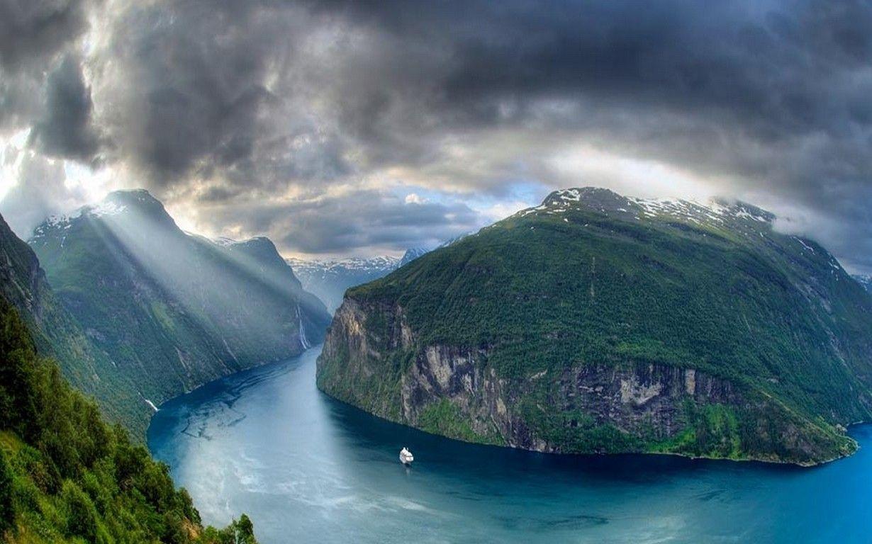 1230x768 nature landscape mountains geiranger fjord norway wallpaper