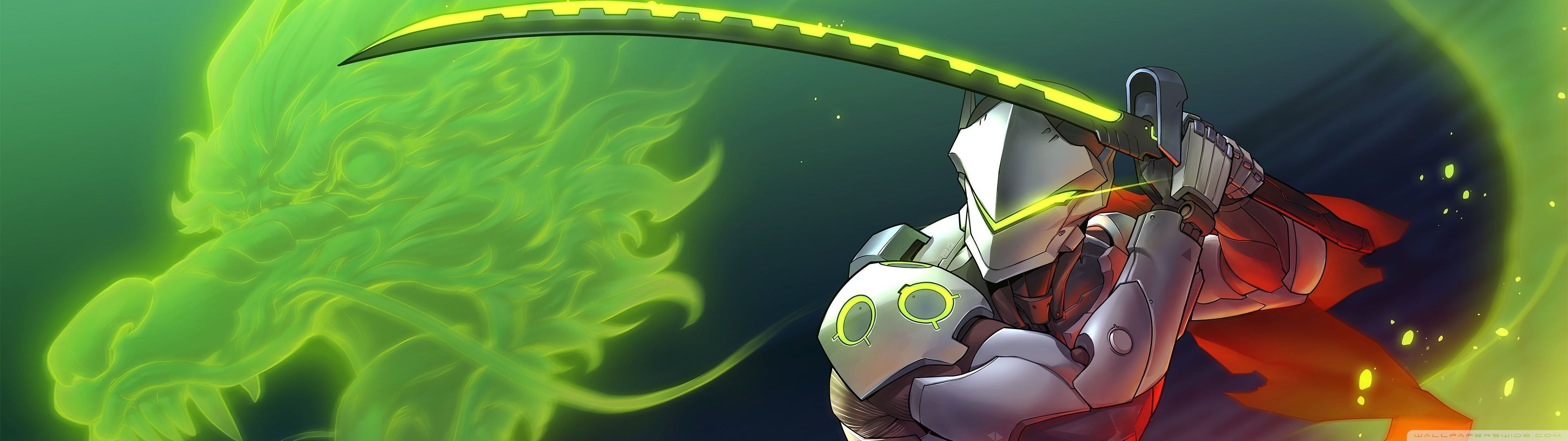3840x1080 Overwatch Genji 4K UHD Wallpaper