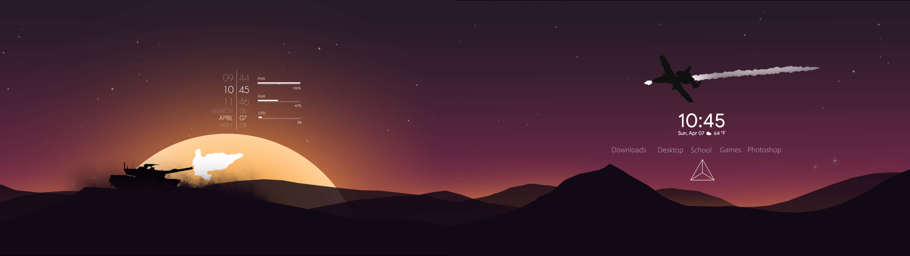 3840x1082 Minimalist Dual Monitor HD Wallpaper