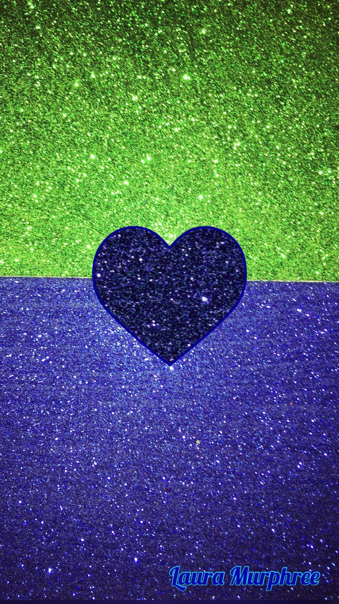 Glitter Love Blue Heart Wallpaper ...