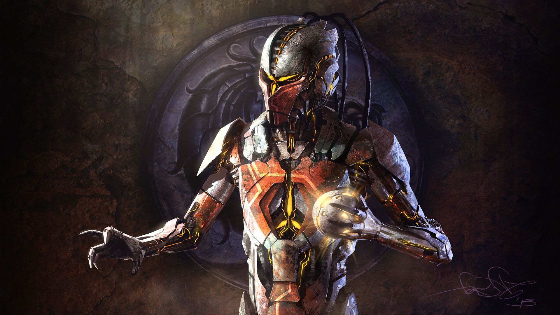 1920x1080 mortal kombat, sektor, robot Wallpaper