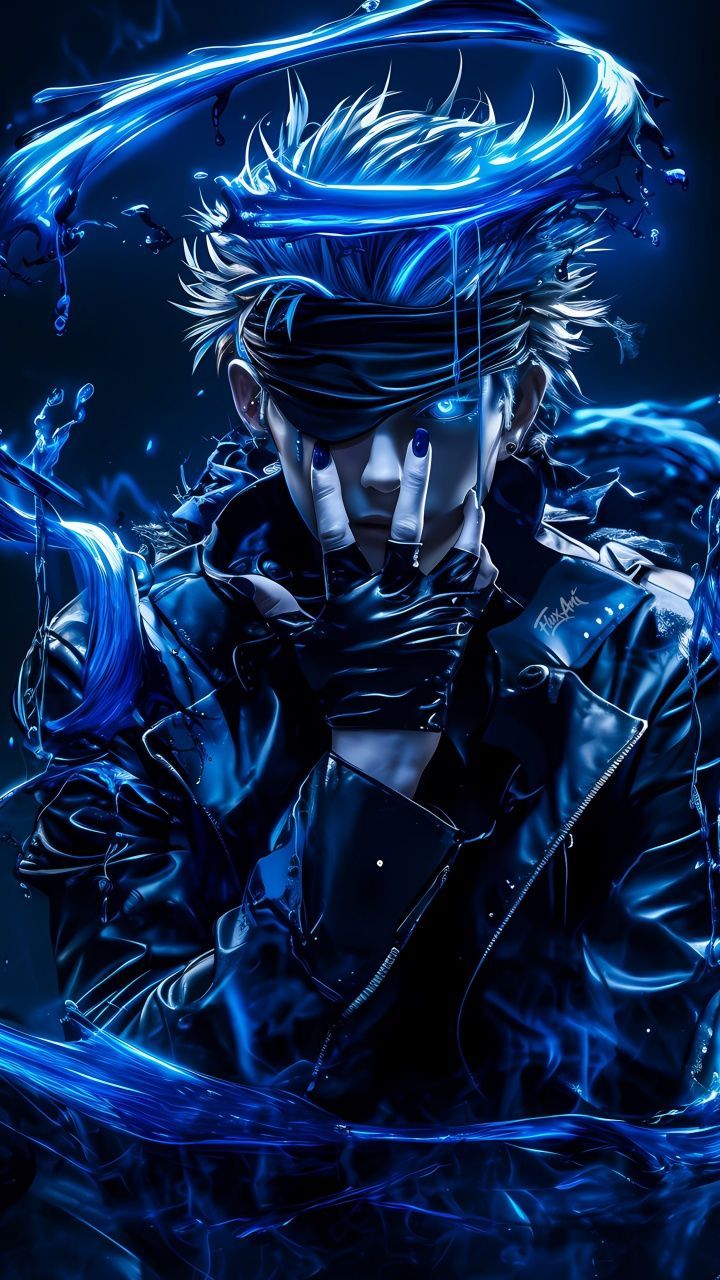 720x1280 Satoru Gojo Wallpaper 4K, Blue