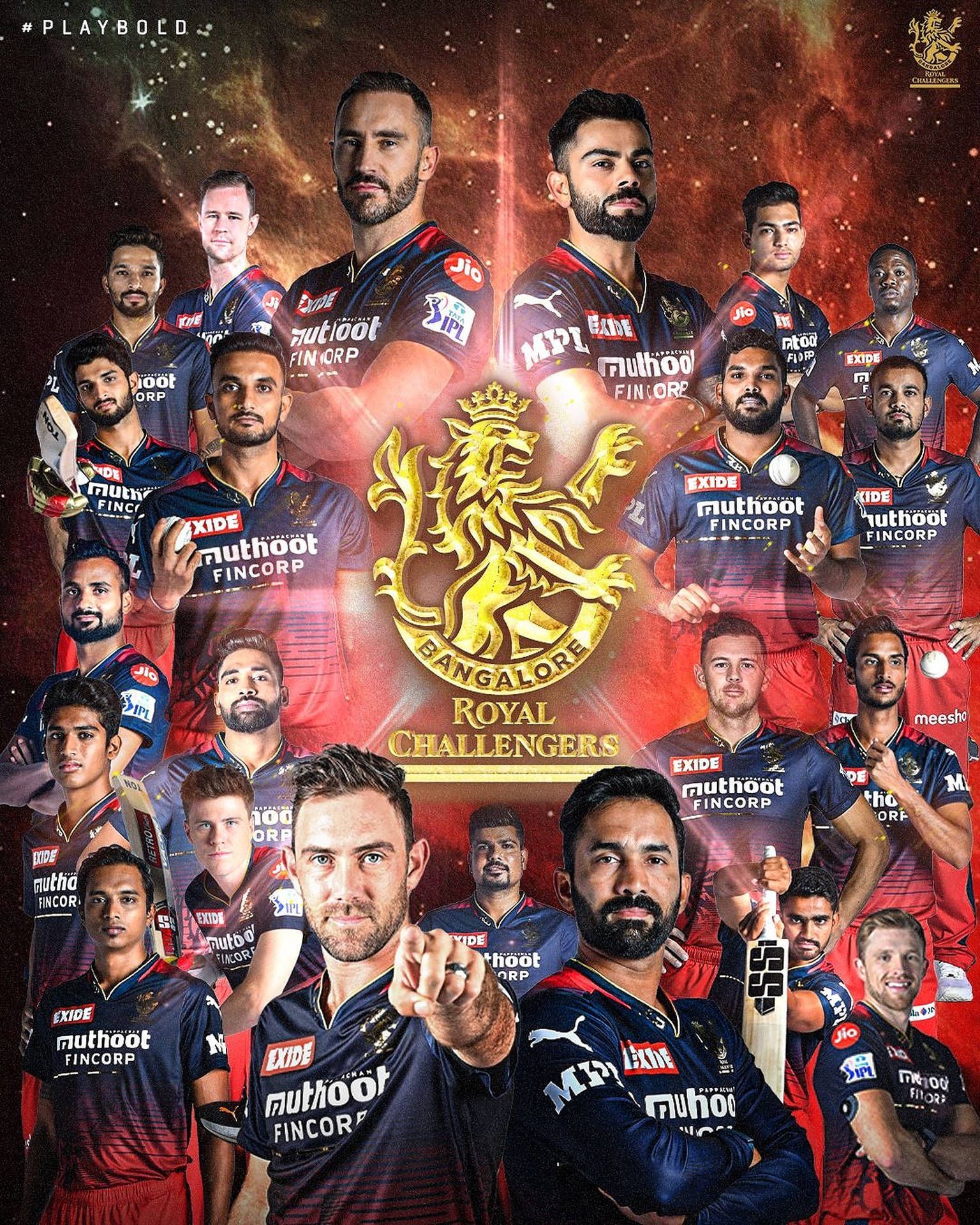 1536x1920 RCB Squad Wallpaper