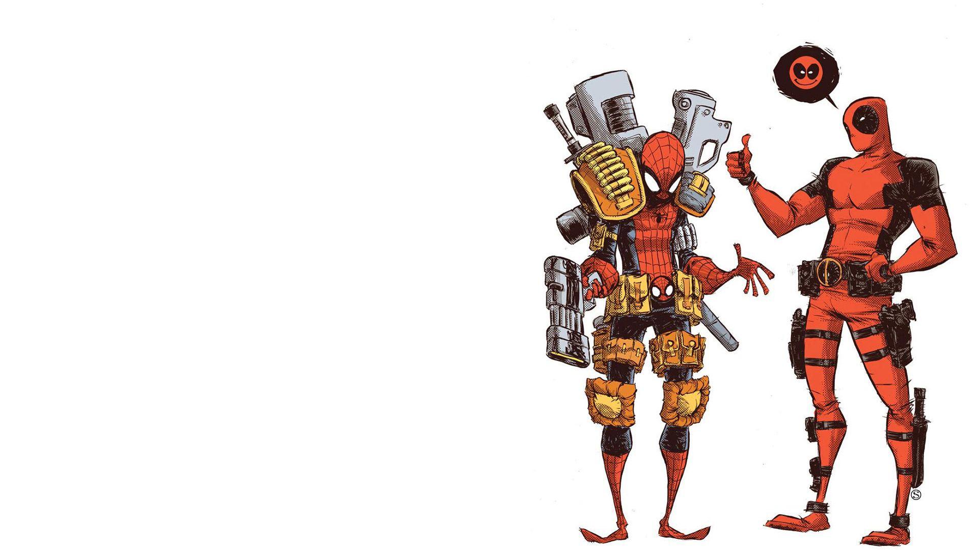 1920x1080 Deadpool and Spider Man Wallpaper